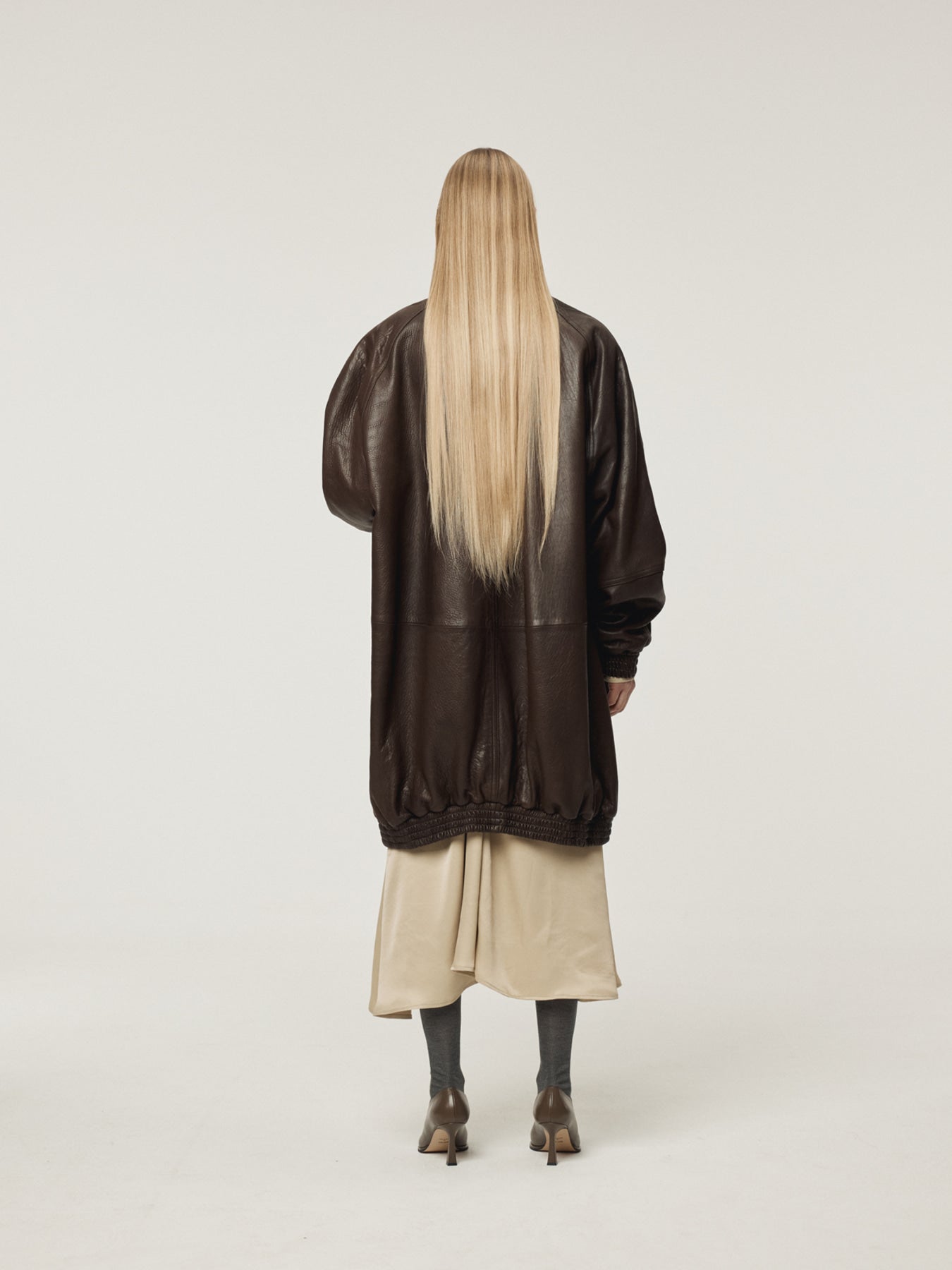 Recto - Oversized Leather Coat (Dark Brown) product image 3 | TRAB K-Fashion Australia