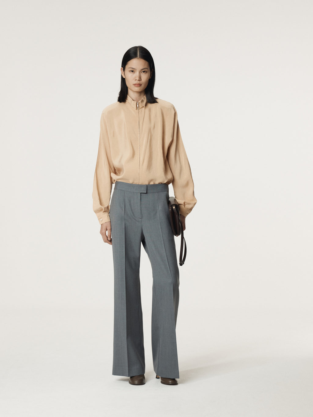 Recto - Collar Detail Fluid Zip Blouse (Yellow Beige) product image 2 | TRAB K-Fashion Australia