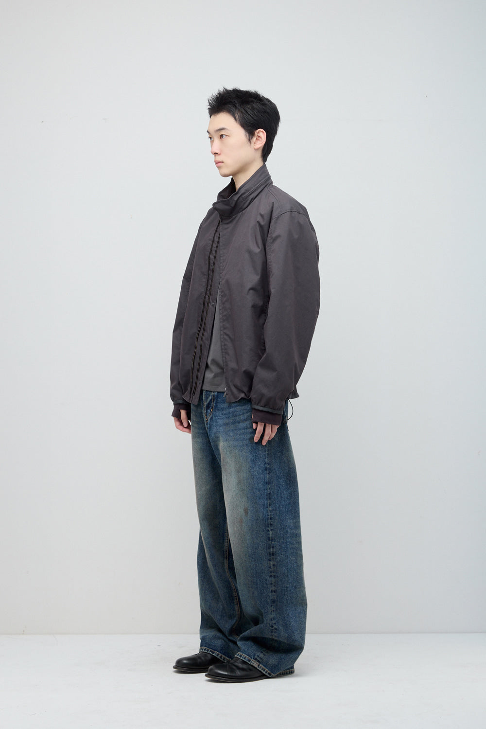 Hatchingroom - Diagonal Zip Jacket V2 (Charcoal) product image 4 | TRAB K-Fashion Australia
