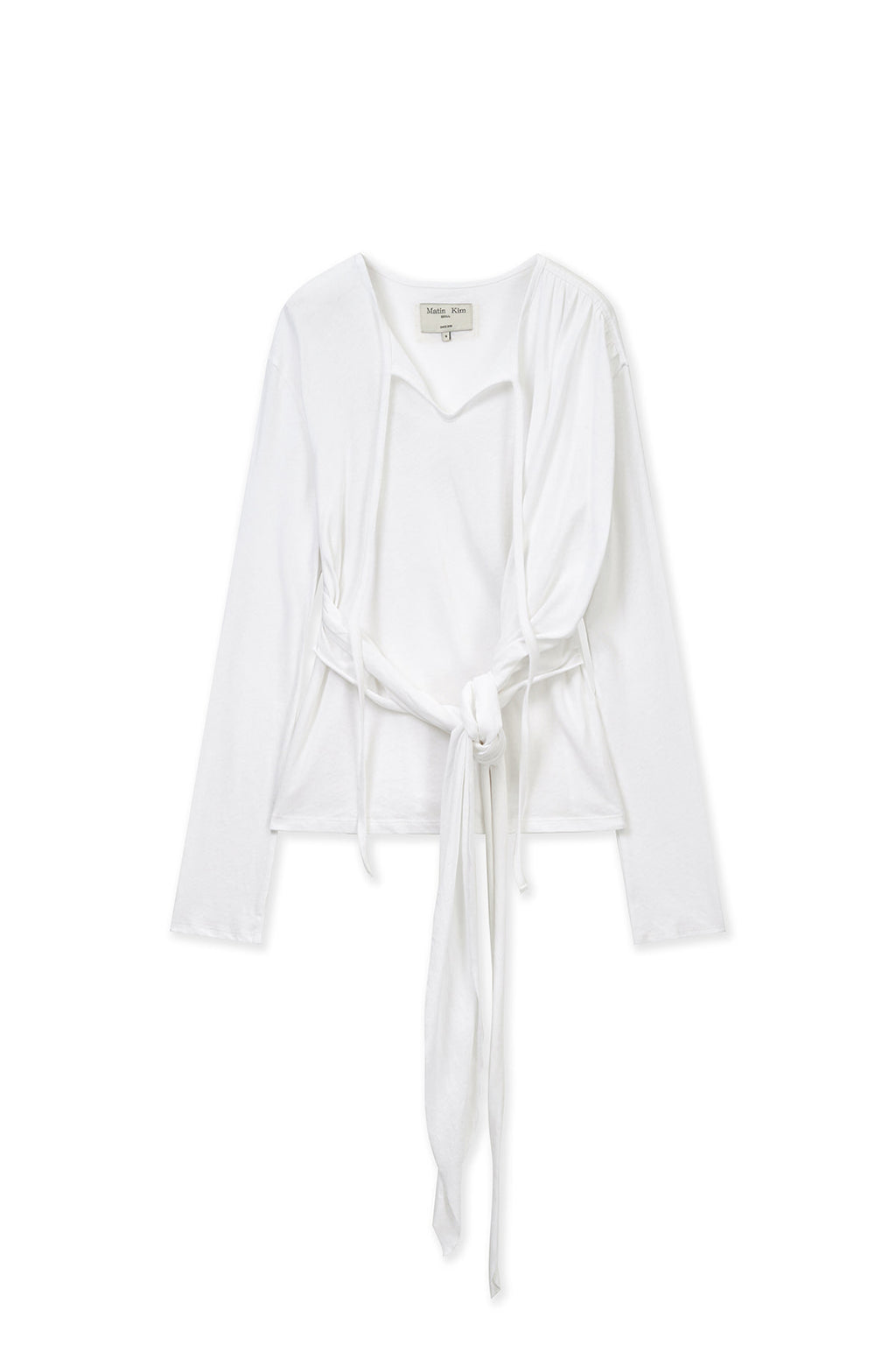 Matin Kim - Tied Drapery Top (White) product image 1 | TRAB K-Fashion Australia