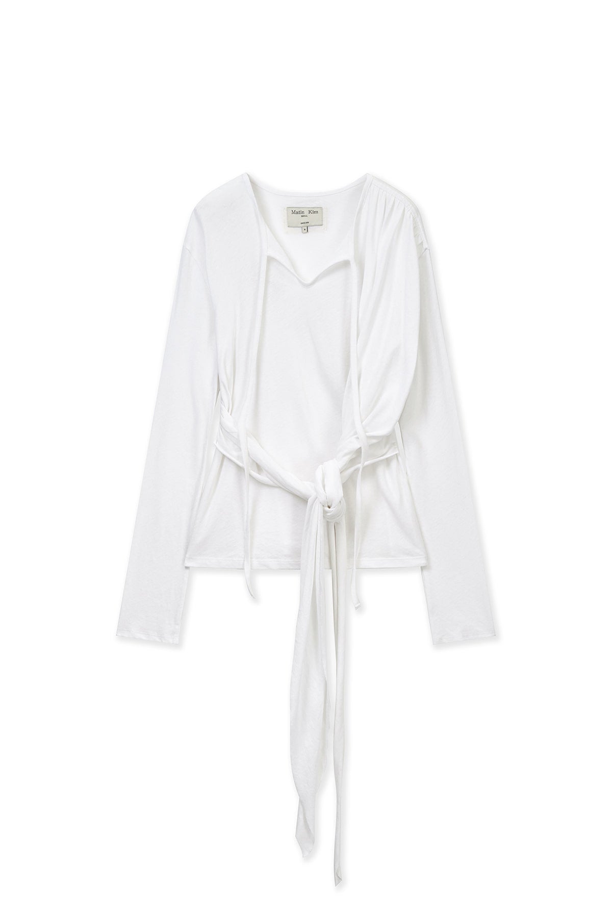 Matin Kim - Tied Drapery Top (White) product image 1 | TRAB K-Fashion Australia