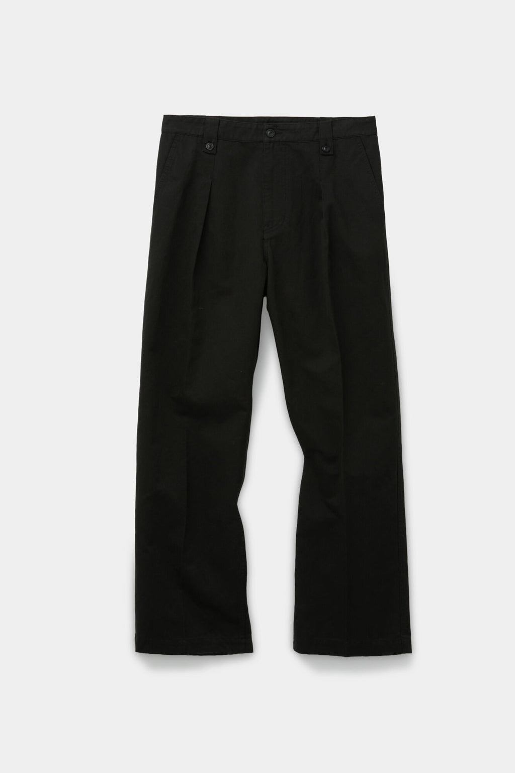 Coor - Washed Linene Blend Button Point Chino Trousers (Black) product image 1 | TRAB K-Fashion Australia