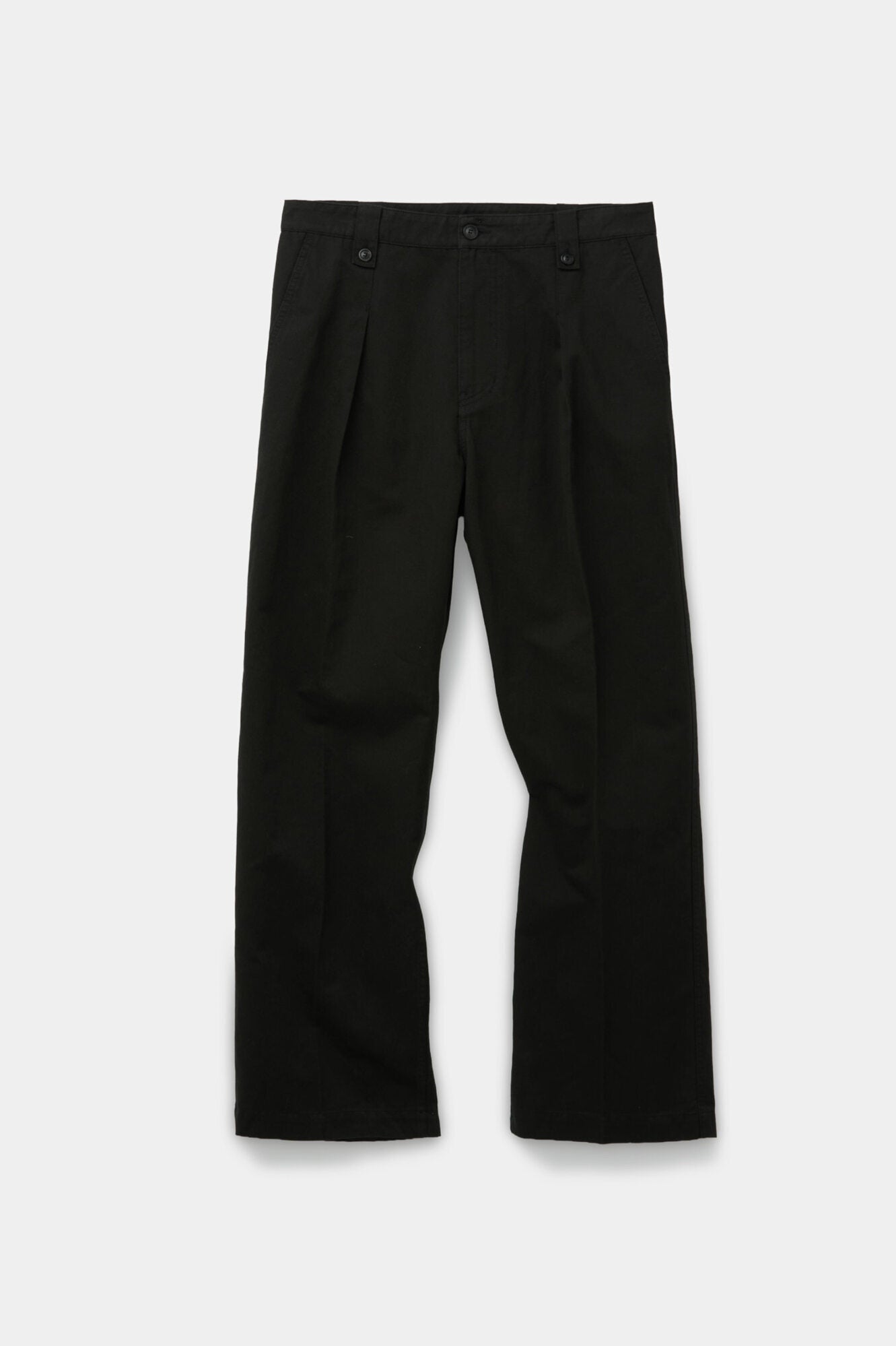 Coor - Washed Linene Blend Button Point Chino Trousers (Black) product image 1 | TRAB K-Fashion Australia