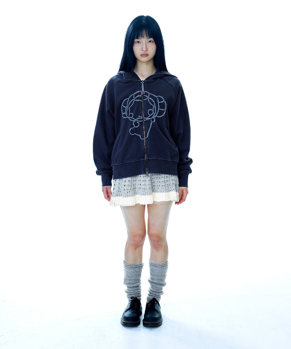 Coyseio - Vintage Tape Hood Zip-Up (Navy) product image 11 | TRAB K-Fashion Australia