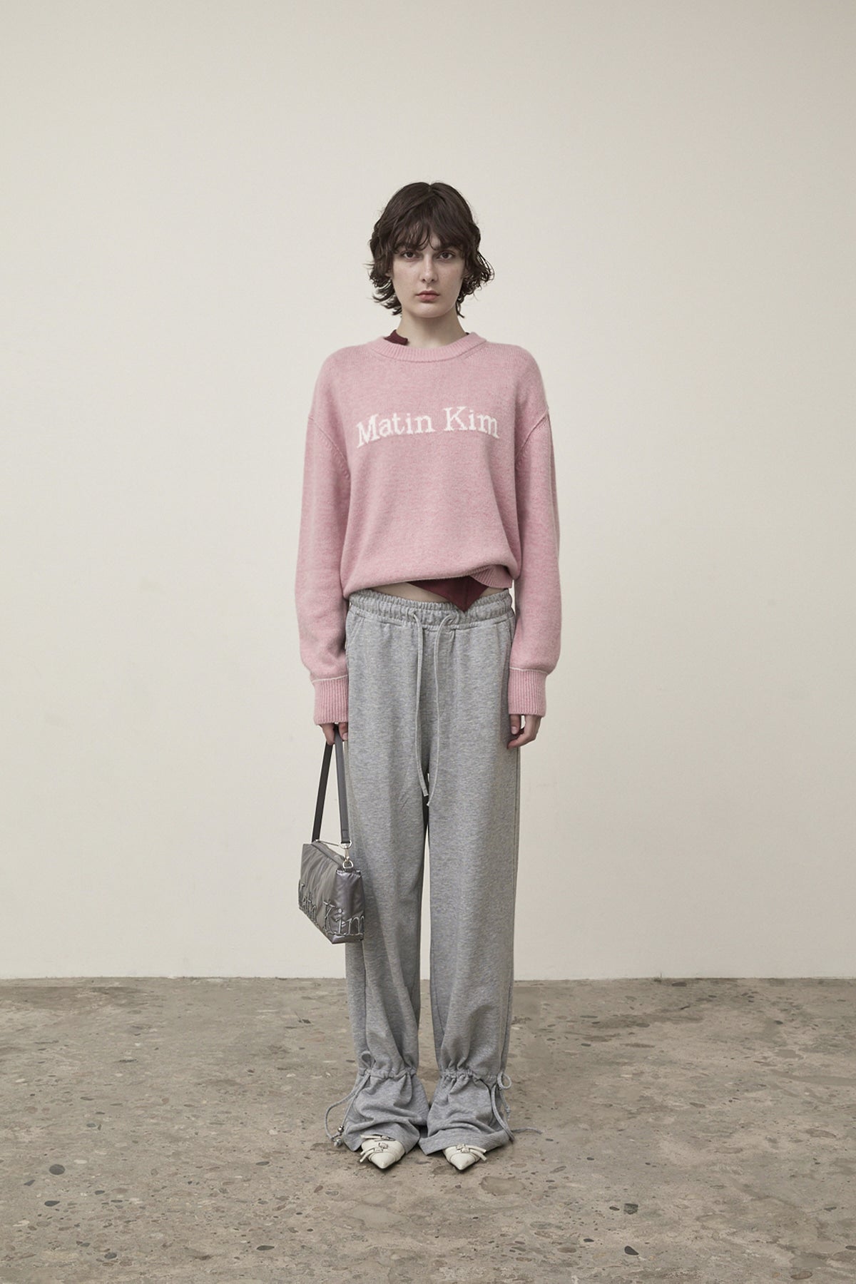 Matin Kim - Color Trim Line Logo Pullover (Pink) product image 15 | TRAB K-Fashion Australia