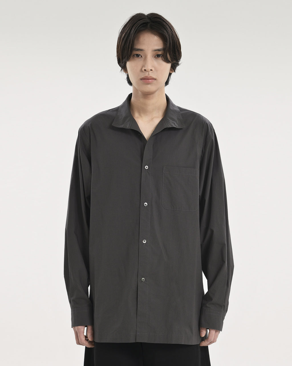 Brownyard - Stand Collar Shirt (Charcoal) product image 1 | TRAB K-Fashion Australia