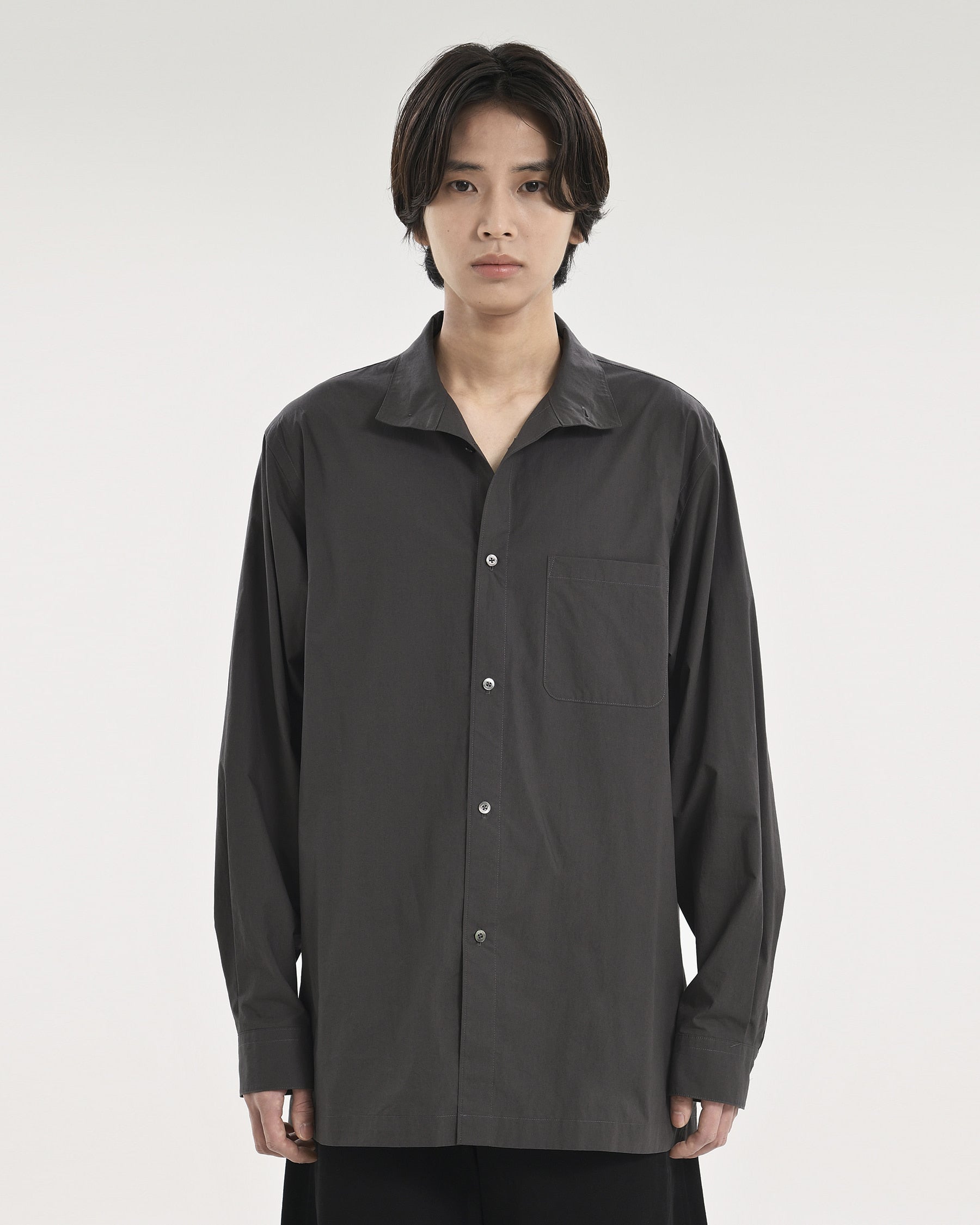 Brownyard - Stand Collar Shirt (Charcoal) product image 1 | TRAB K-Fashion Australia