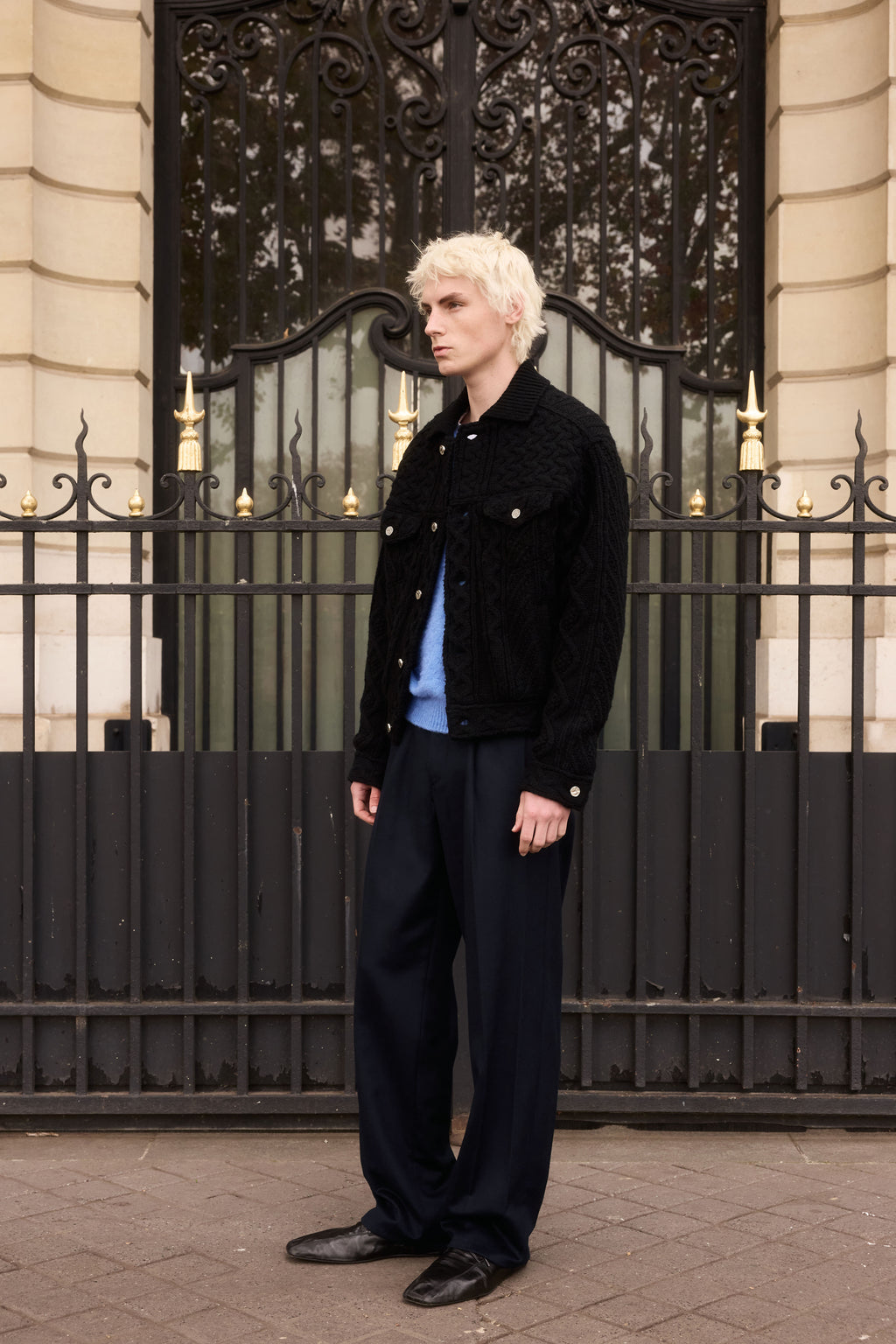 STU - Knit Trucker Jacket In (Black) product image 1 | TRAB K-Fashion Australia