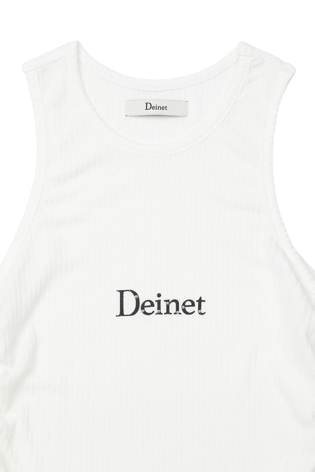 Deinet - Logo Shirring Sleeveless (White) product image 3 | TRAB K-Fashion Australia