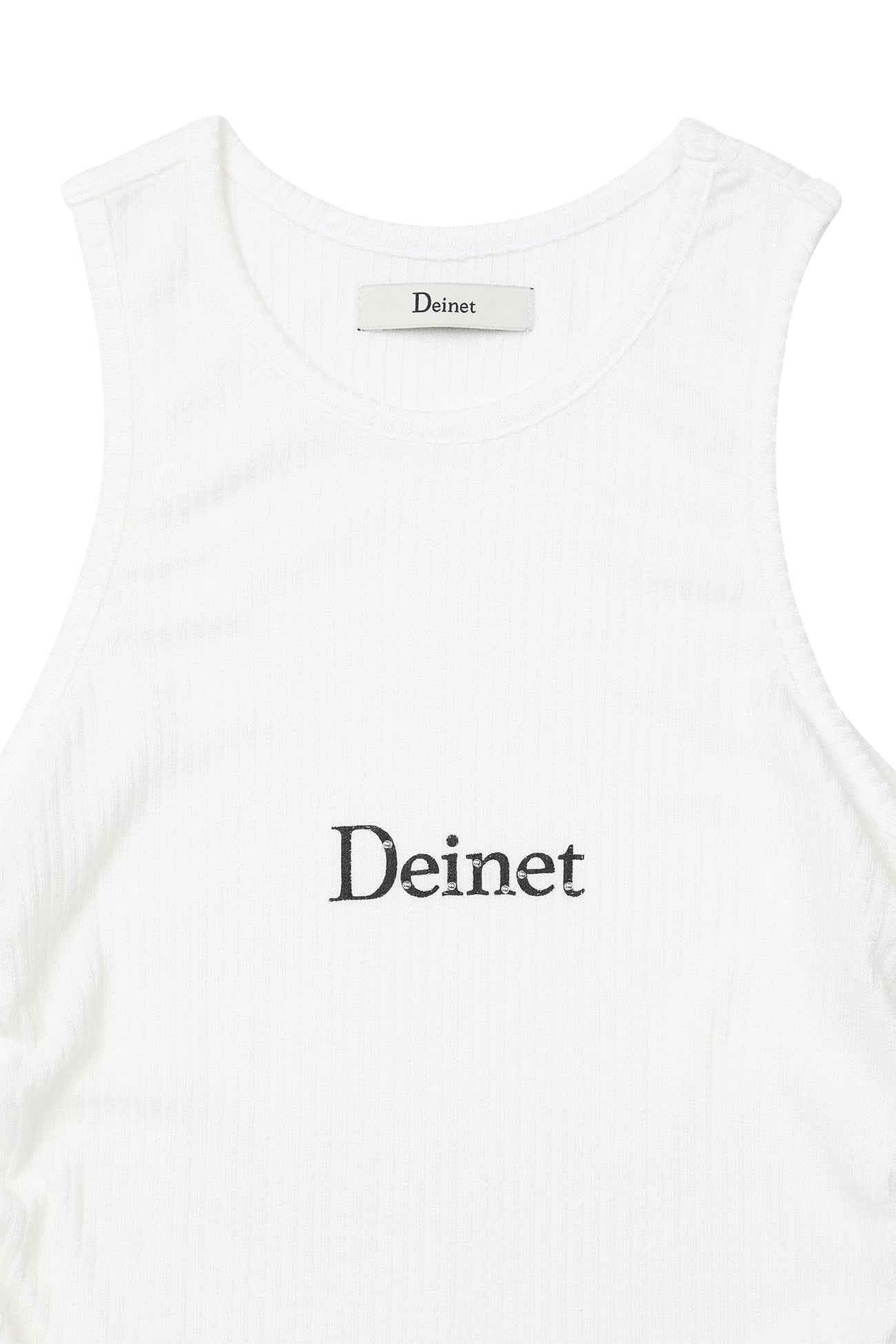 Deinet - Logo Shirring Sleeveless (White) product image 3 | TRAB K-Fashion Australia