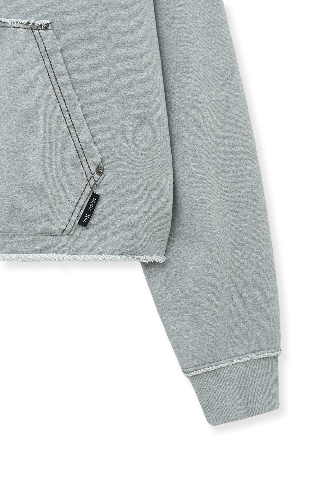 Matin Kim - Raw Cut Applique Sweatshirt (Grey) product image 5 | TRAB K-Fashion Australia