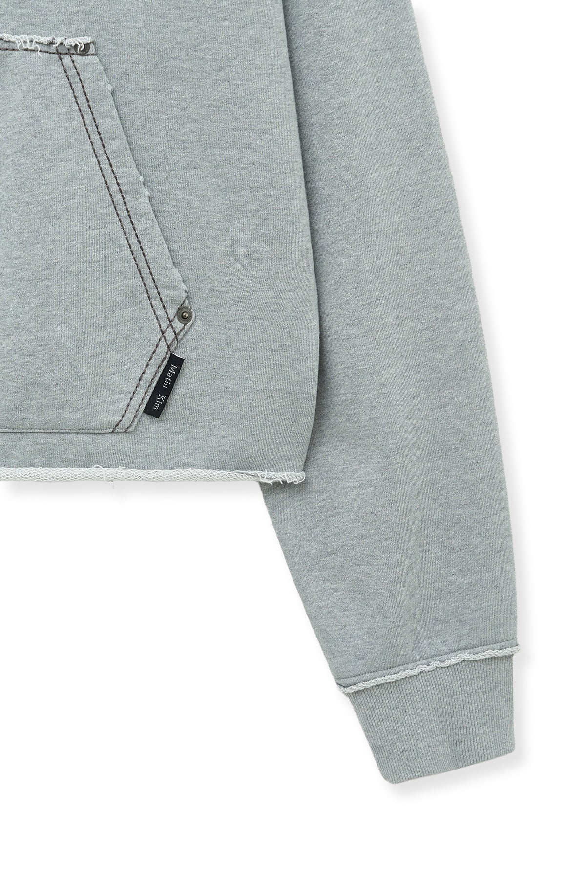 Matin Kim - Raw Cut Applique Sweatshirt (Grey) product image 5 | TRAB K-Fashion Australia