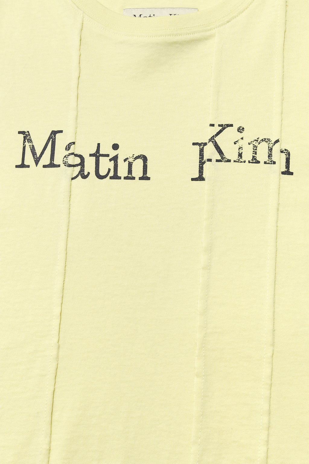 Matin Kim - Unbalance Typo Logo Crop Top (Yellow) product image 4 | TRAB K-Fashion Australia