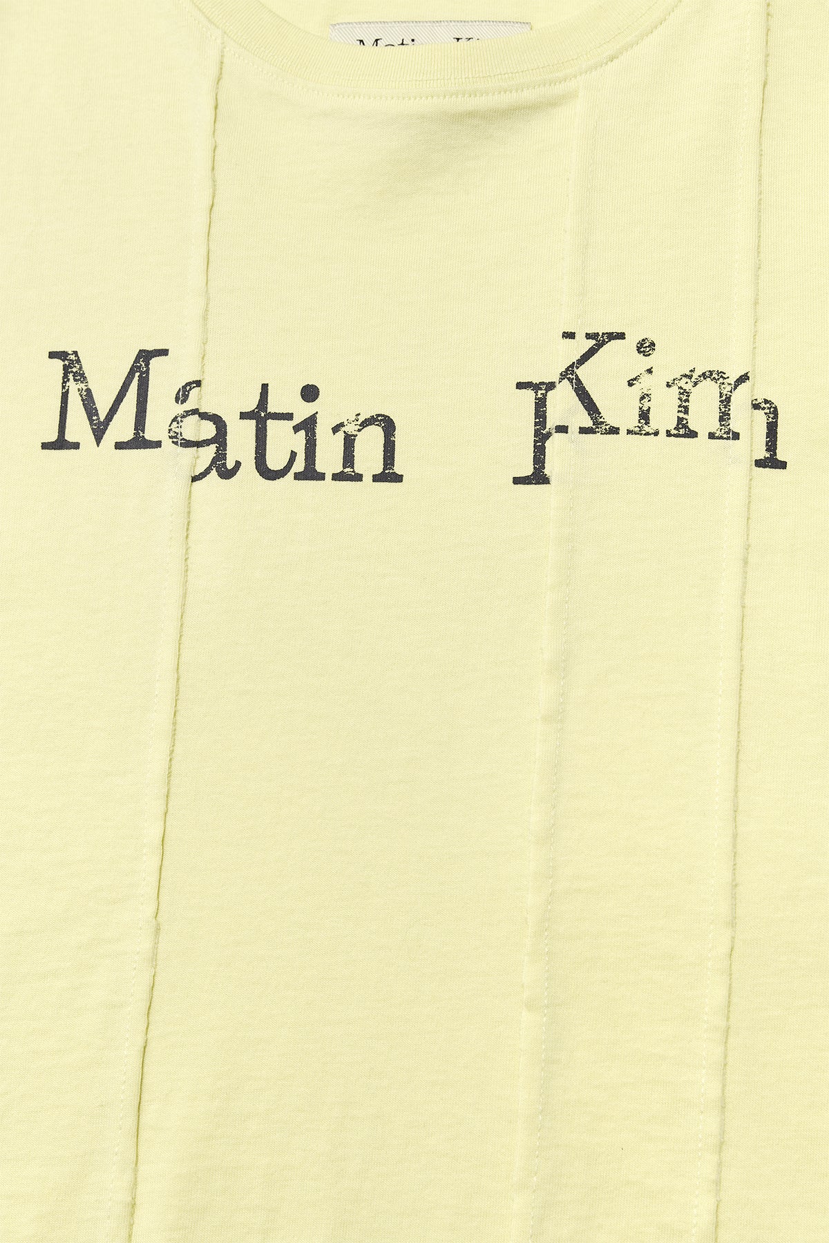 Matin Kim - Unbalance Typo Logo Crop Top (Yellow) product image 4 | TRAB K-Fashion Australia