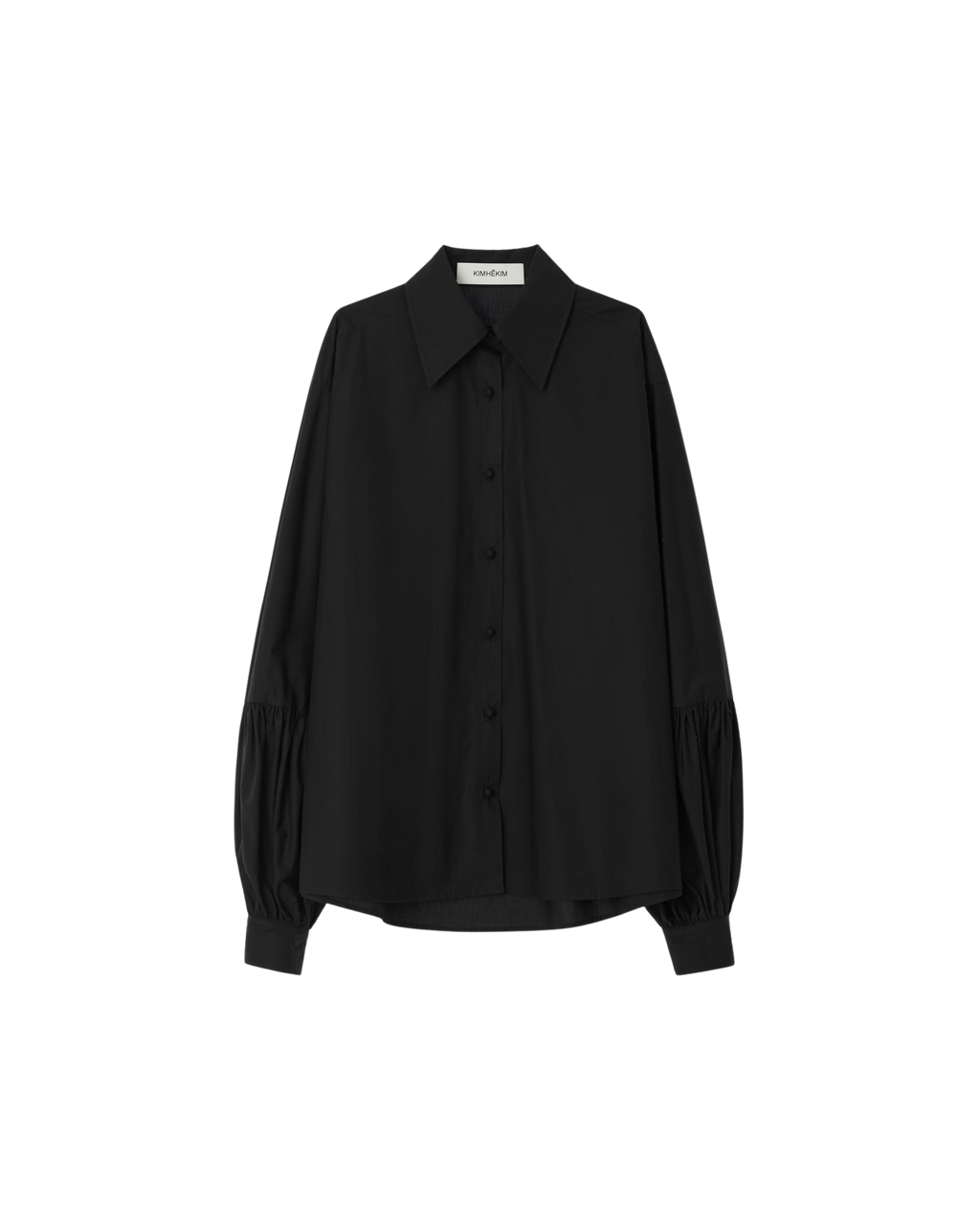 Kimhe Kim - Puff Sleeve Oversized Cotton Shirt (Black) product image 1 | TRAB K-Fashion Australia