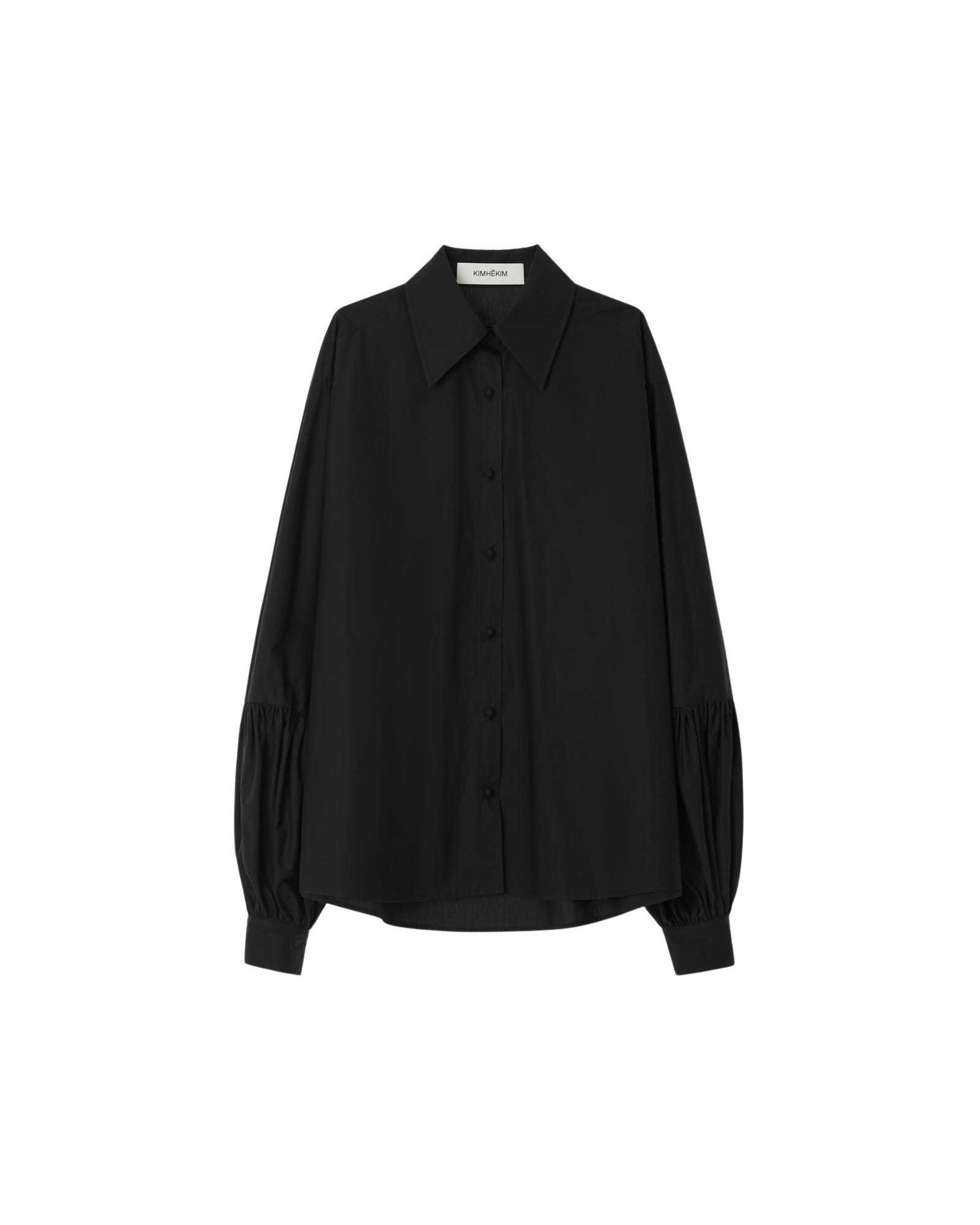 Kimhe Kim - Puff Sleeve Oversized Cotton Shirt (Black) product image 1 | TRAB K-Fashion Australia