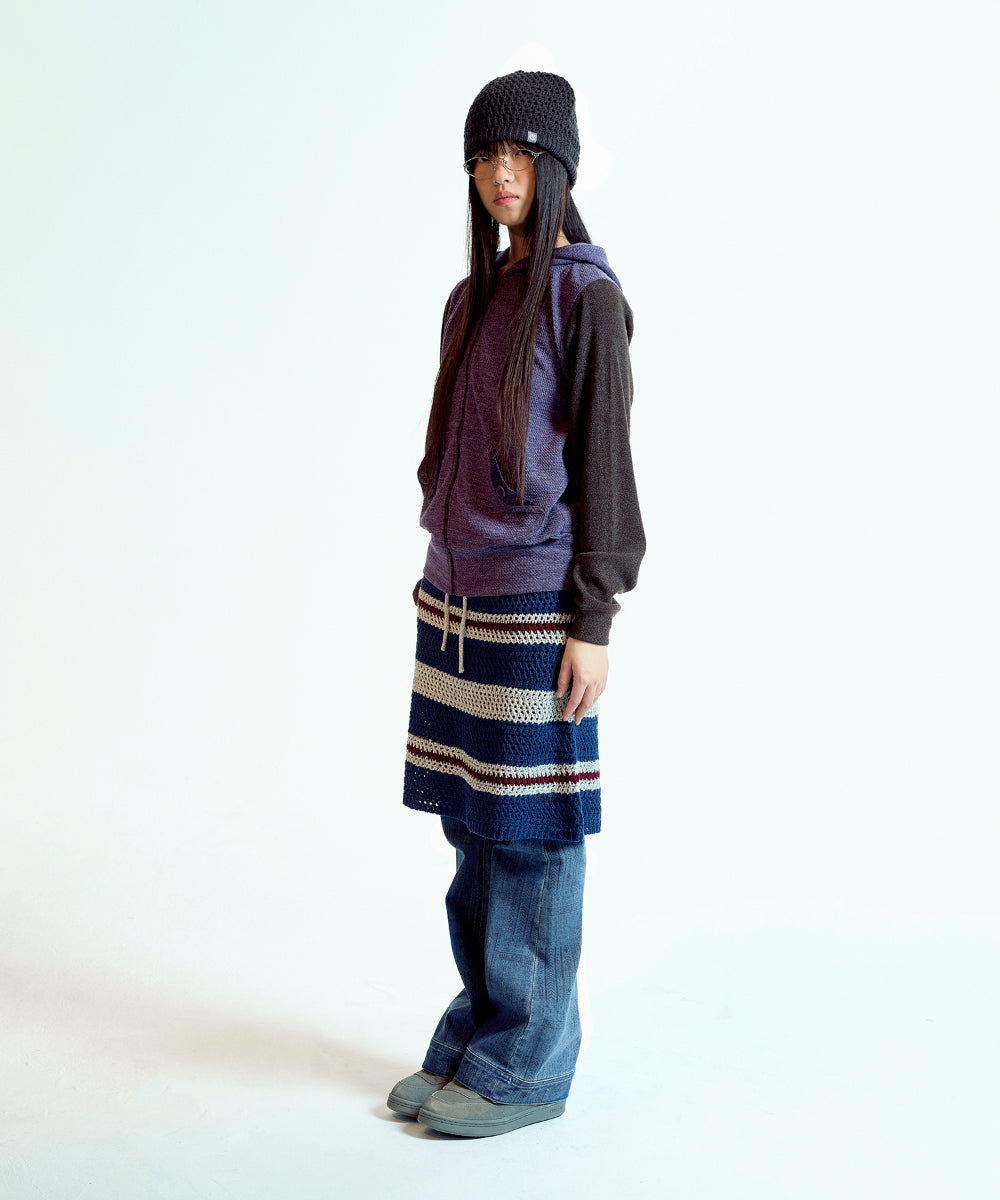 Coyseio - Button Pocket Zip-Up Hoodie (Purple) product image 8 | TRAB K-Fashion Australia