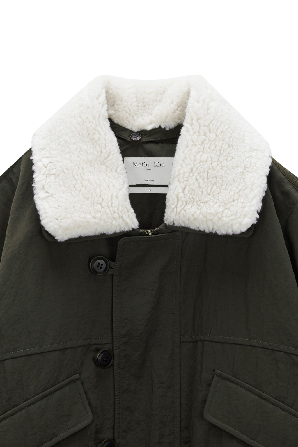 Matin Kim - Fur Collar Point Bomber Jumper (Khaki) product image 3 | TRAB K-Fashion Australia