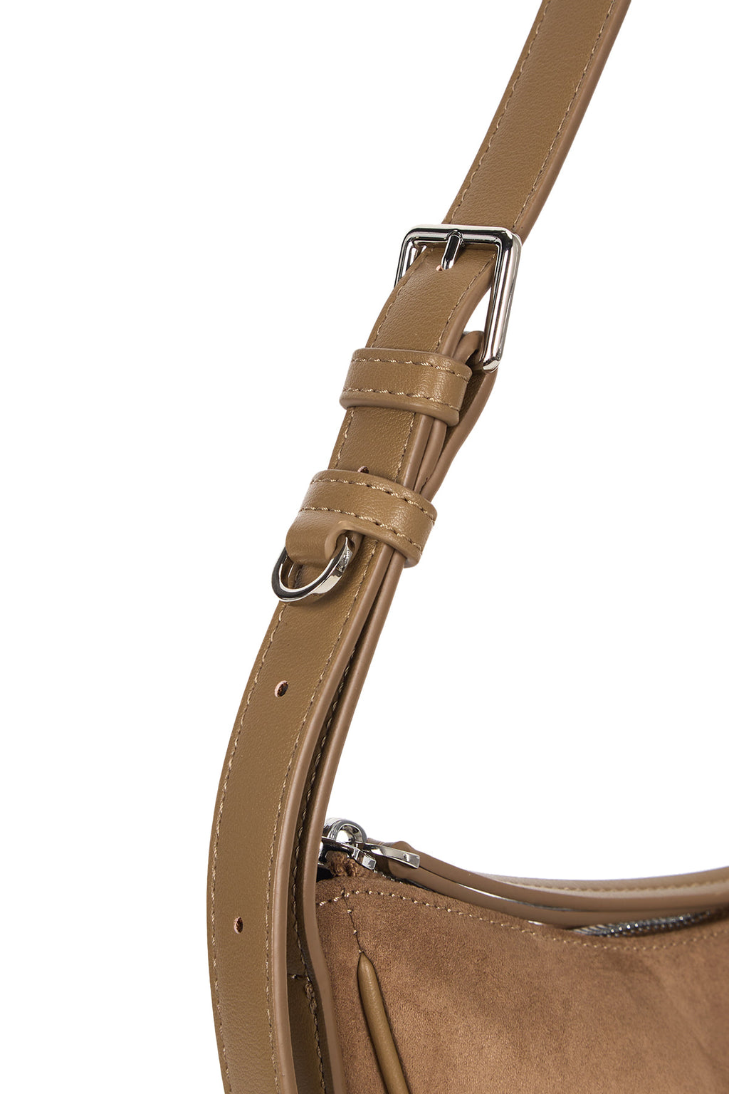 Matin Kim - Suede Mini Arc Hobo Bag (Beige) product image 4 | TRAB K-Fashion Australia