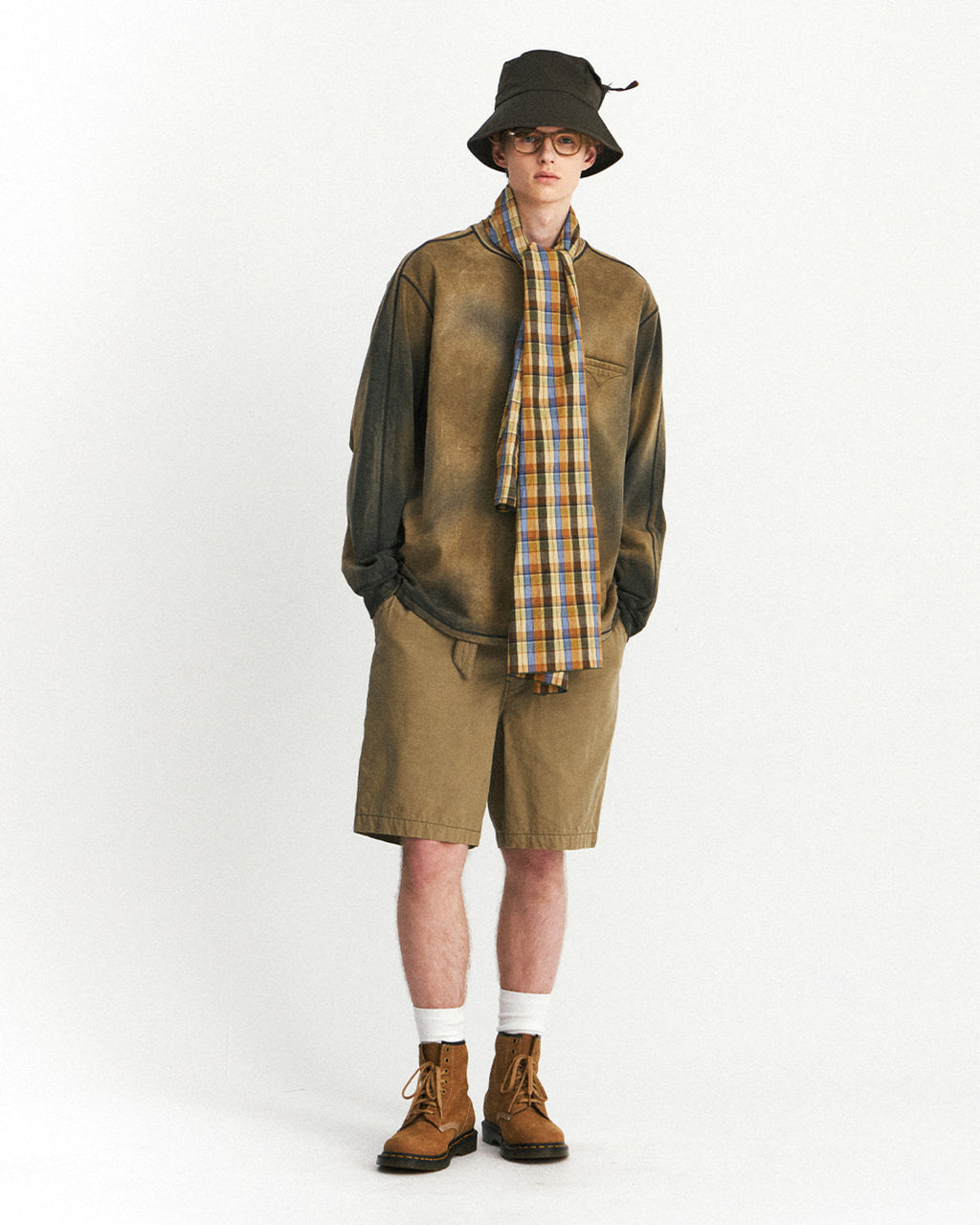 Eastlogue - Pattern Scarf (Multi Brown Check) product image 5 | TRAB K-Fashion Australia
