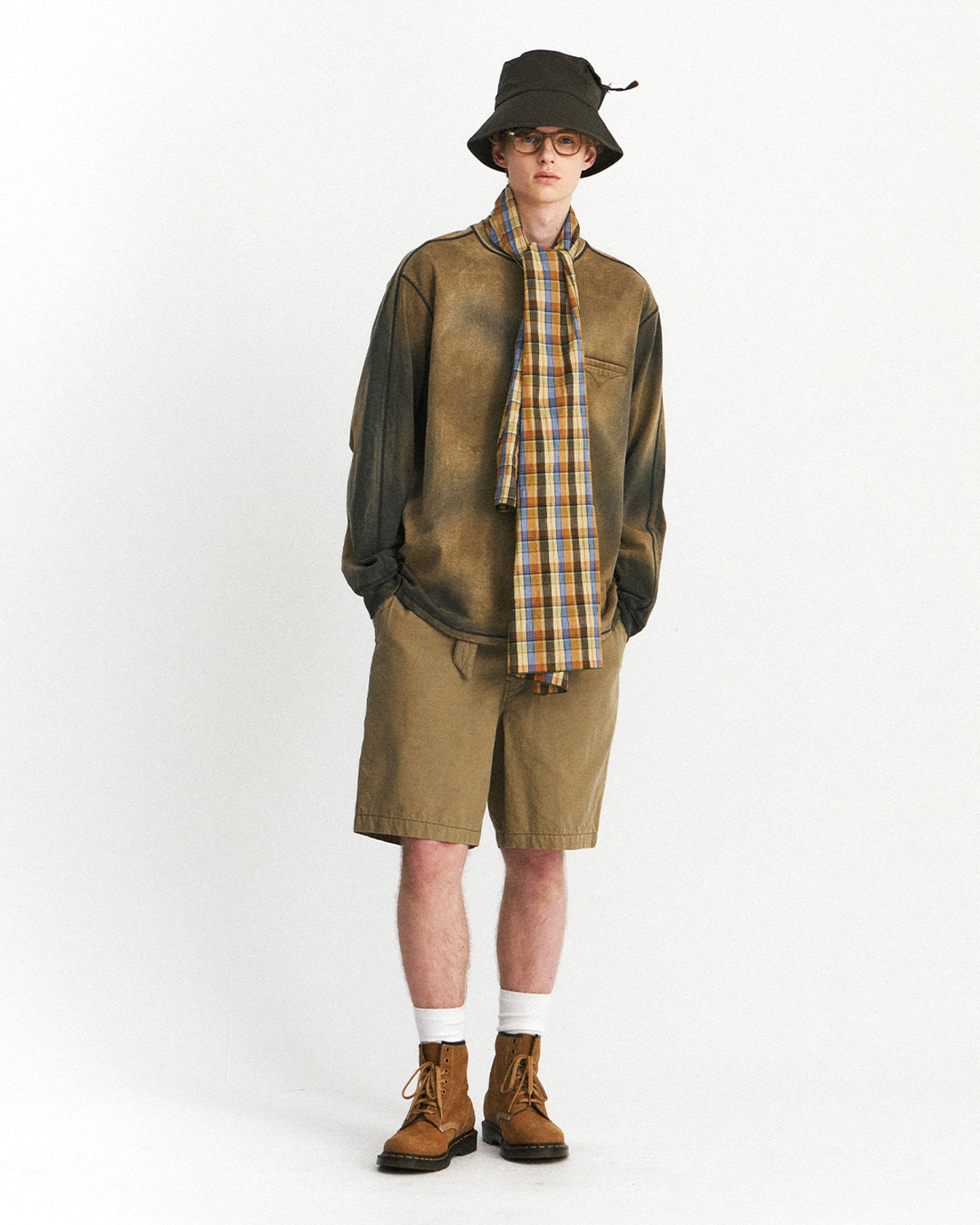 Eastlogue - Pattern Scarf (Multi Brown Check) product image 5 | TRAB K-Fashion Australia