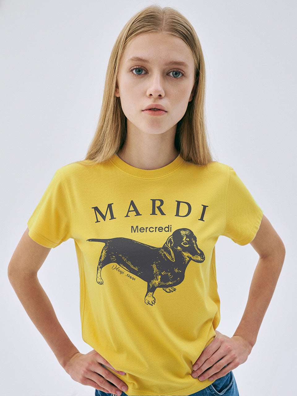 Mardi Mercredi - Slim Tshirt Ddanji Vivid (Yellow) product image 1 | TRAB K-Fashion Australia