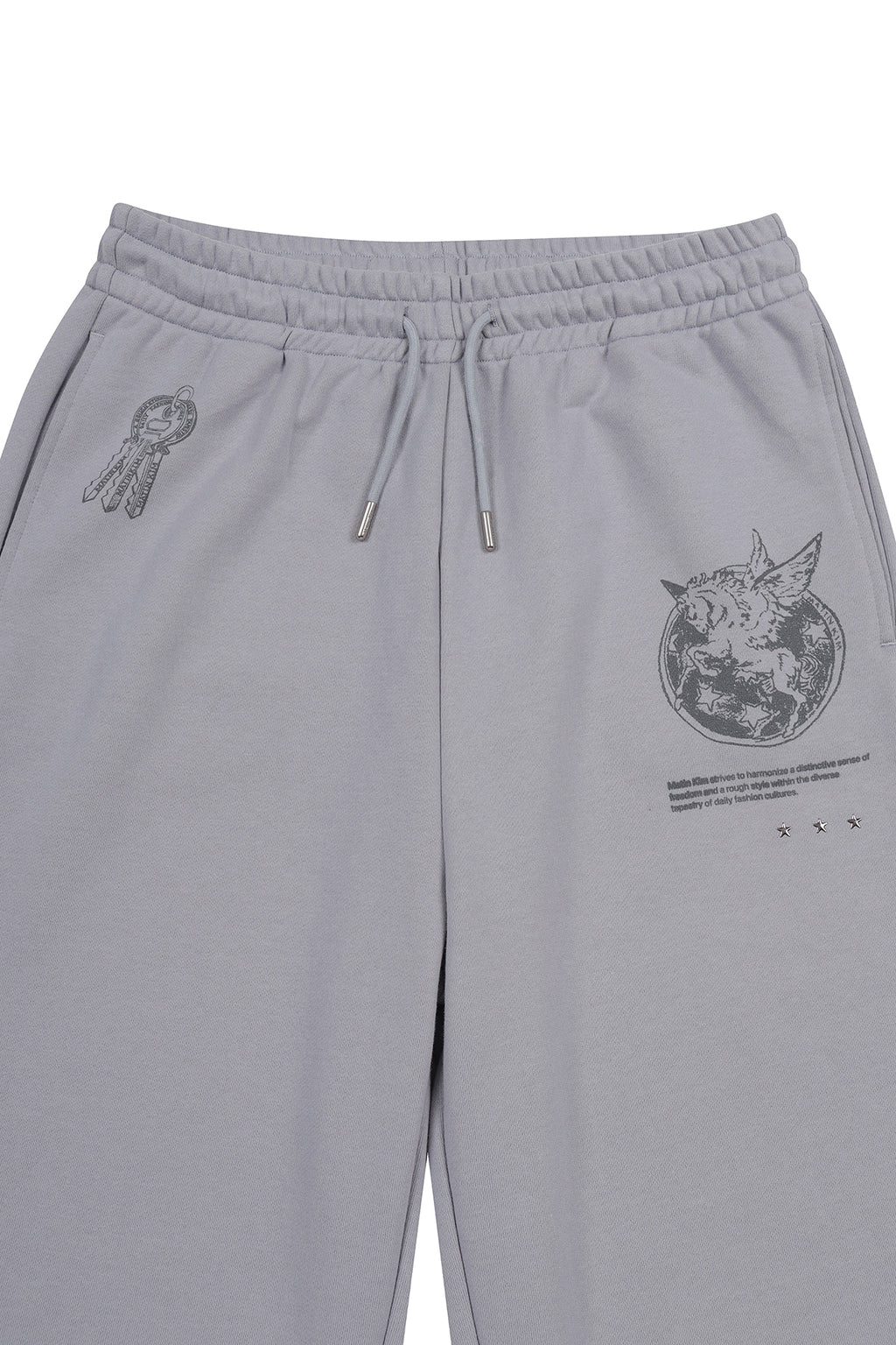 Matin Kim - Graffiti Artwork Sweatpants (Smoke Blue) product image 3 | TRAB K-Fashion Australia