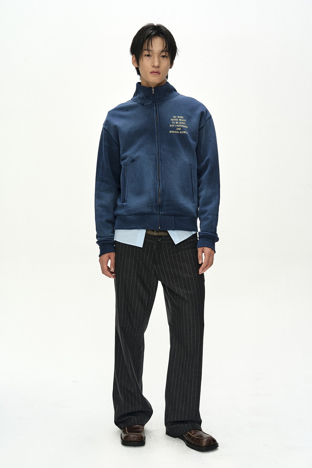 Andersson Bell - Frame 001 High-Neck Zip Up (navy) (Navy) product image 1 | TRAB K-Fashion Australia