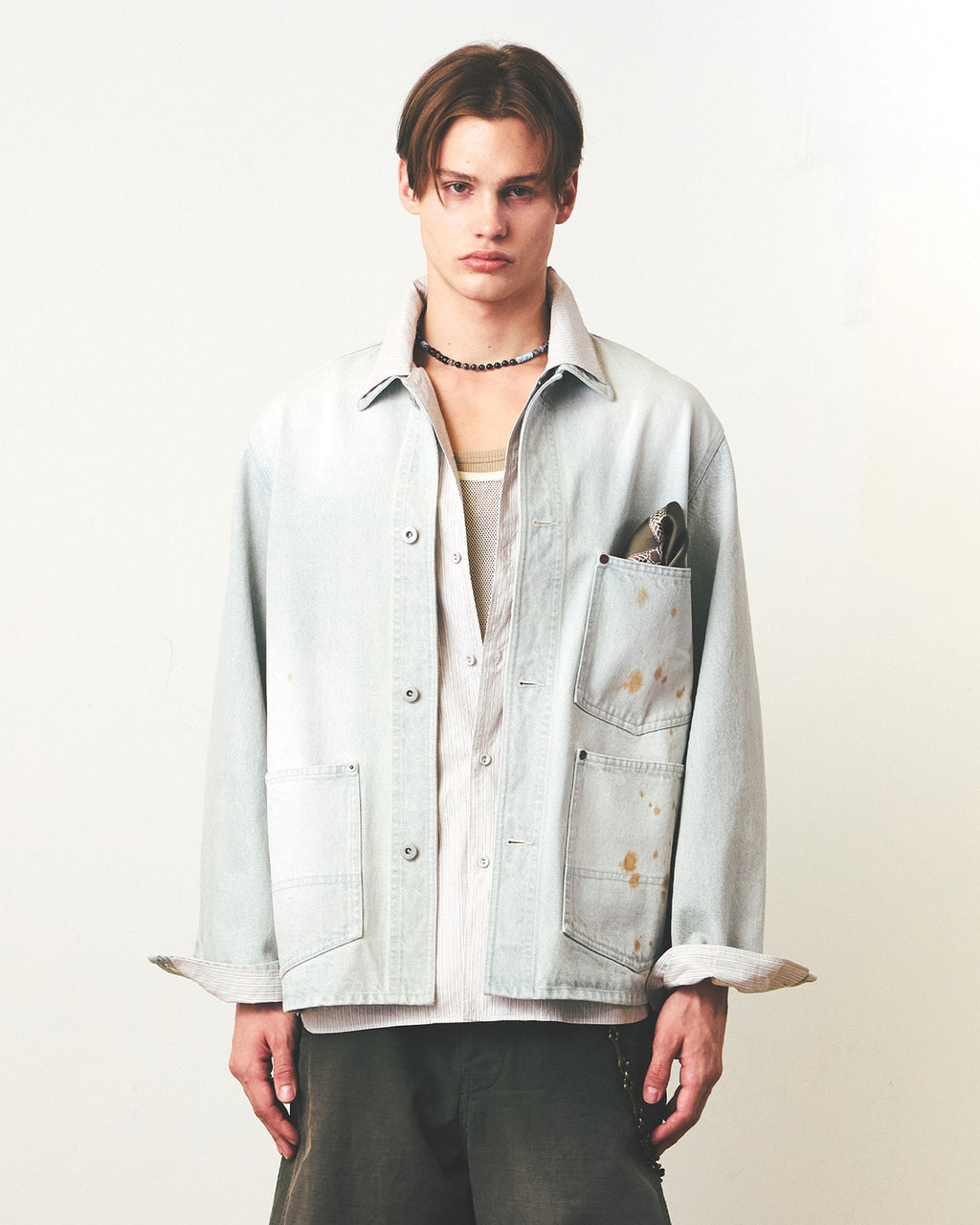 Eastlogue - Railman Work Jacket (Bleached Indigo) product image 2 | TRAB K-Fashion Australia