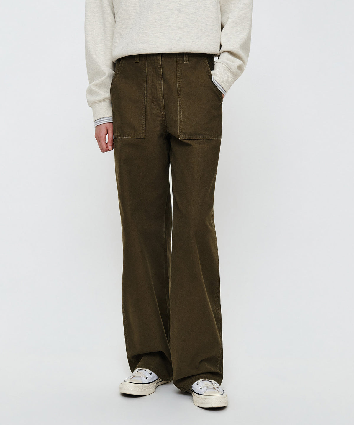 Marithe & Francois Girbaud - Cotton Work Pants (Brown) product image 1 | TRAB K-Fashion Australia