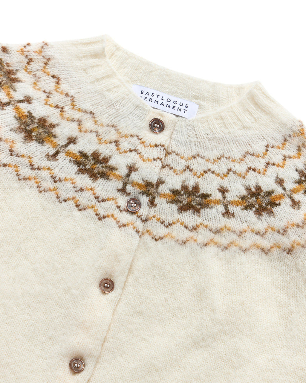 Eastlogue - Fair Isle Yoke Hb Cardigan (Snow White) product image 3 | TRAB K-Fashion Australia