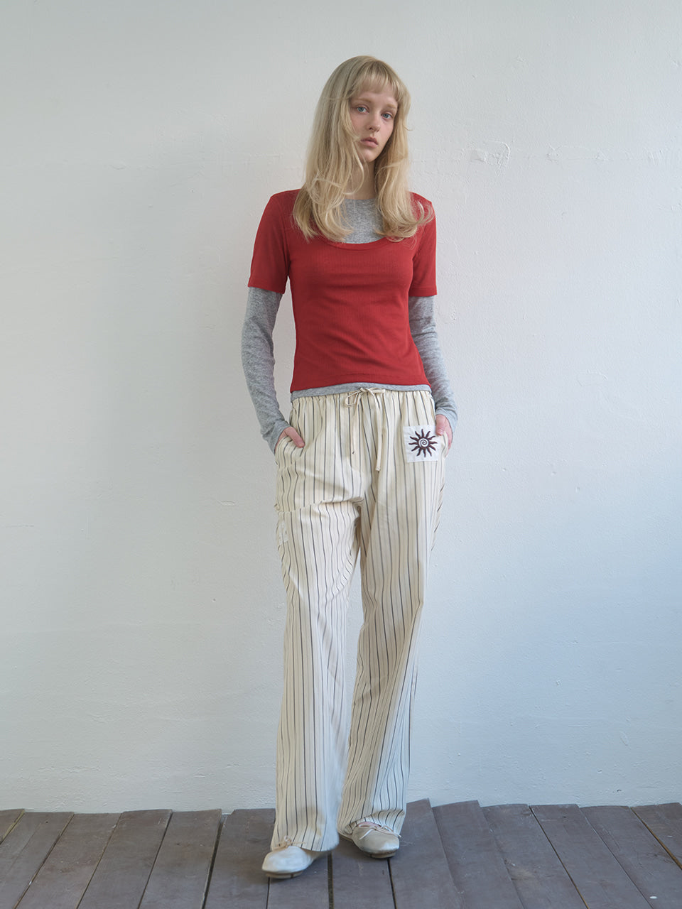 Kijun - Layered Jersey Top (Red) product image 7 | TRAB K-Fashion Australia