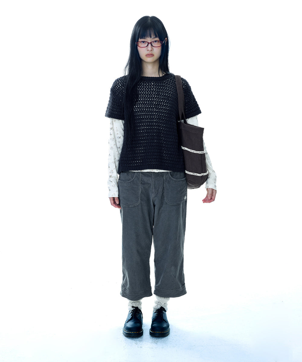 Coyseio - Rustic Corduroy Capri Pants (Charcoal) product image 6 | TRAB K-Fashion Australia