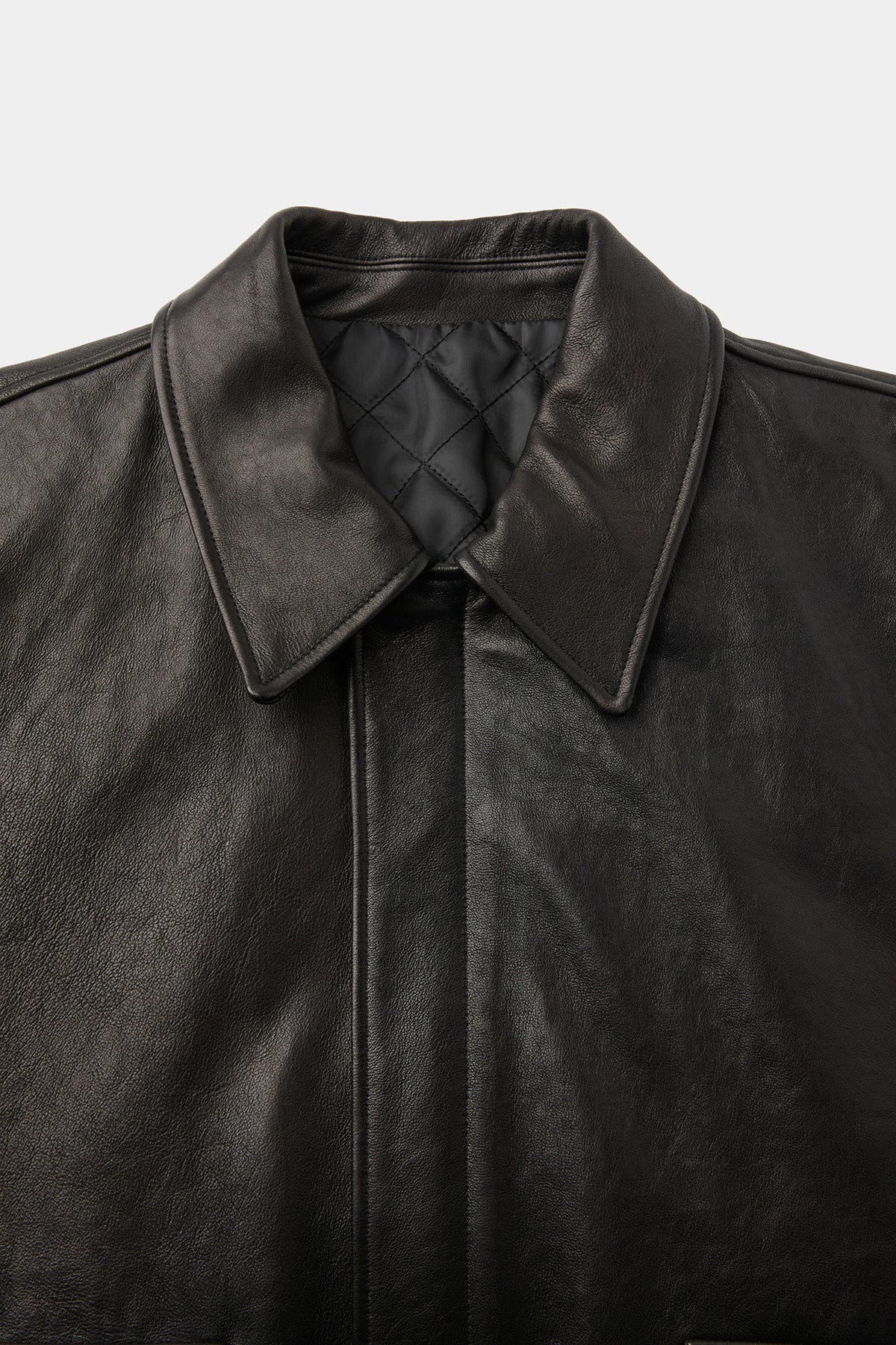 Coor - Vegetable Leather A-2 Jacket (Black) product image 5 | TRAB K-Fashion Australia
