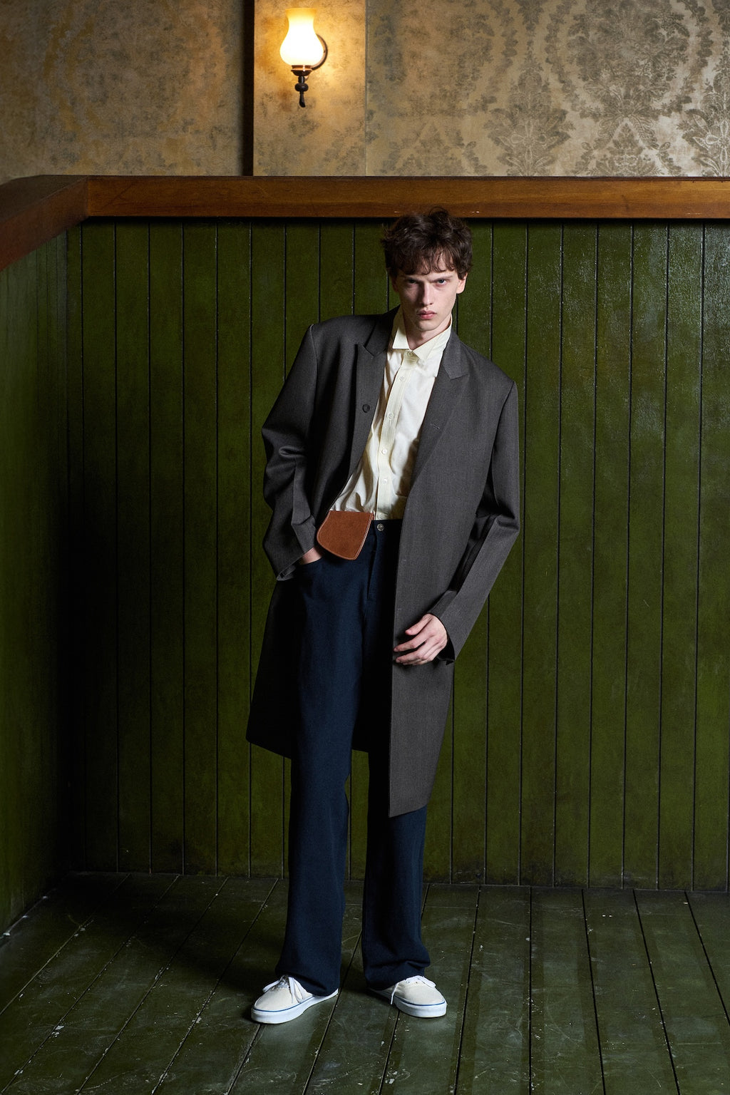 STU - Slanted 3 Button Wool Single Coat (Grey) product image 3 | TRAB K-Fashion Australia