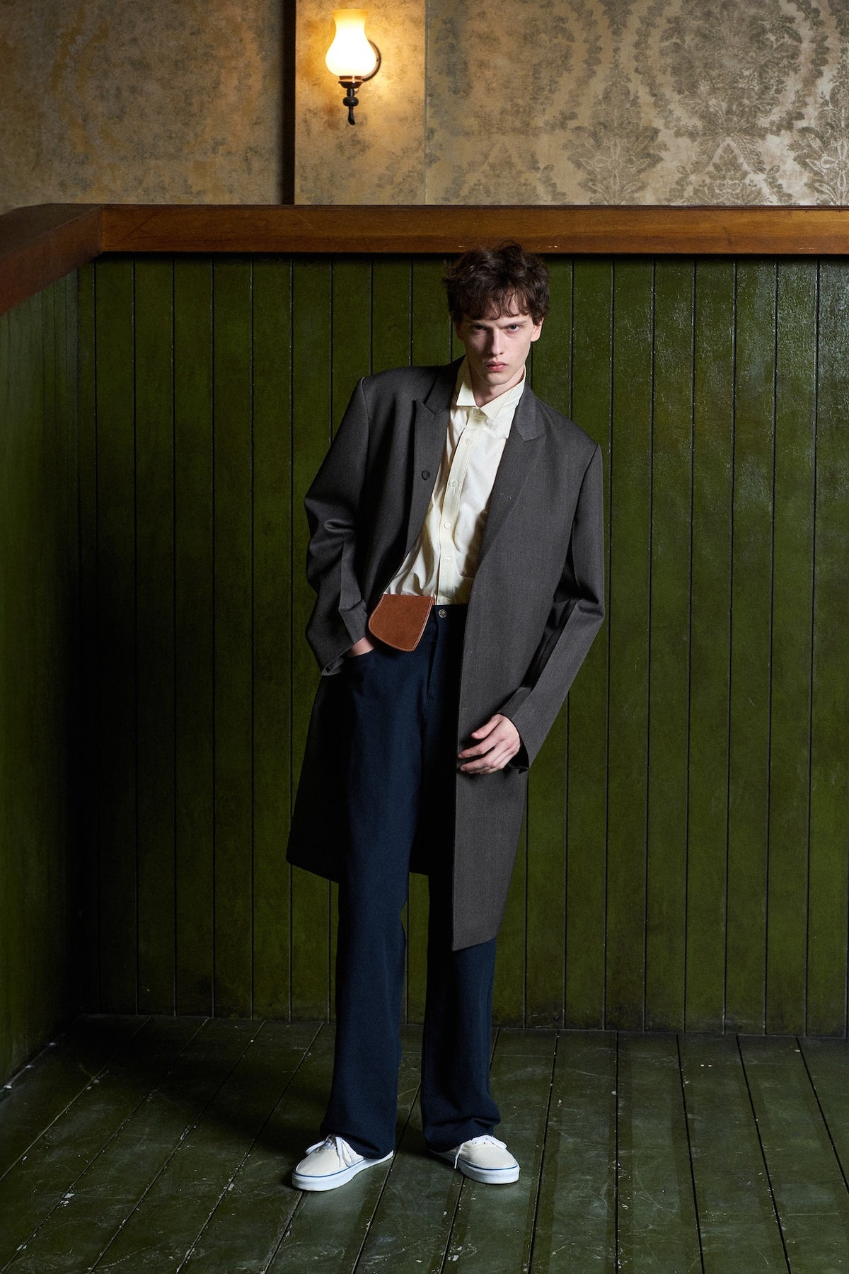 STU - Slanted 3 Button Wool Single Coat (Grey) product image 3 | TRAB K-Fashion Australia