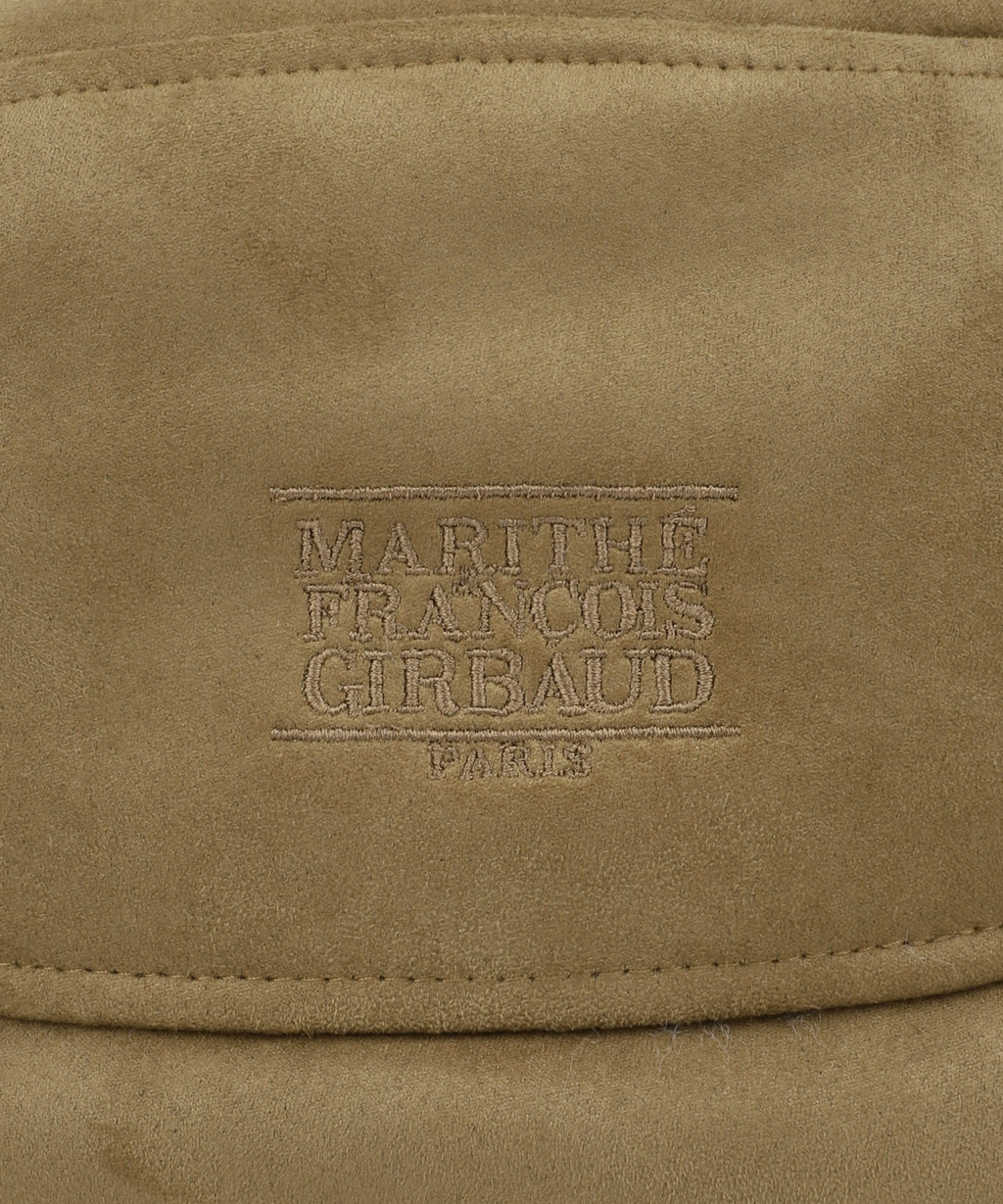 Marithe & Francois Girbaud - Small Classic Logo Suede Bucket Hat (Dark Beige) product image 5 | TRAB K-Fashion Australia