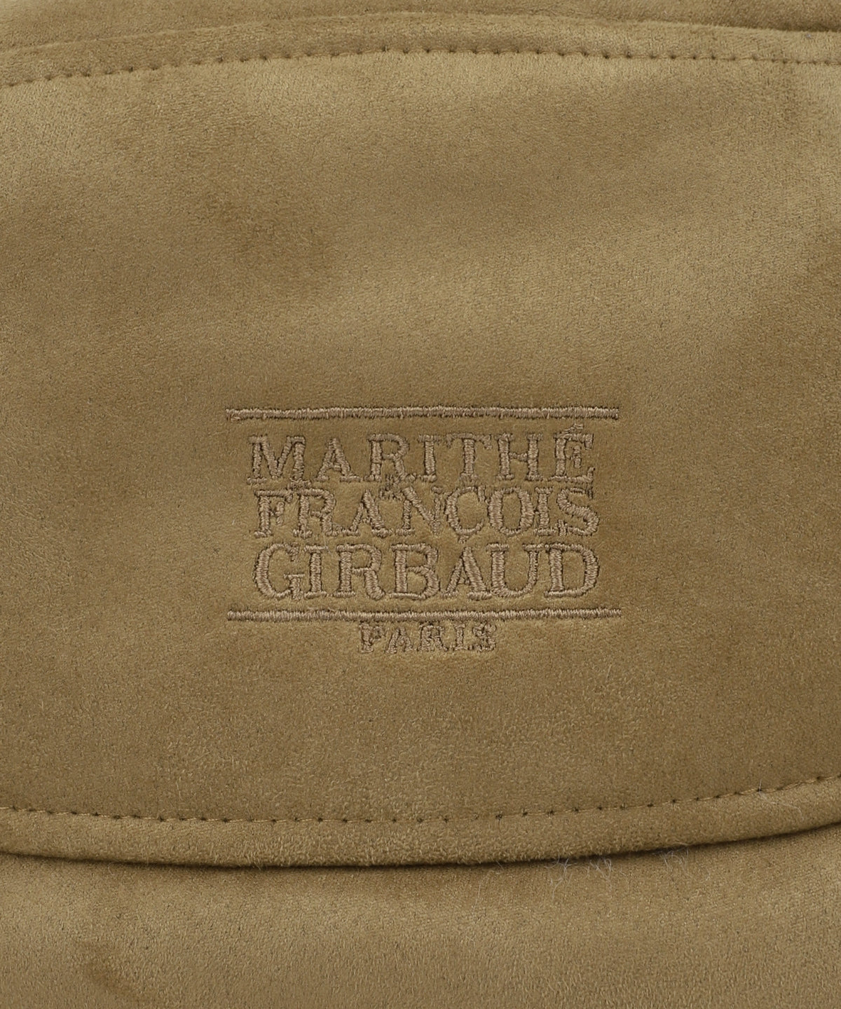 Marithe & Francois Girbaud - Small Classic Logo Suede Bucket Hat (Dark Beige) product image 5 | TRAB K-Fashion Australia