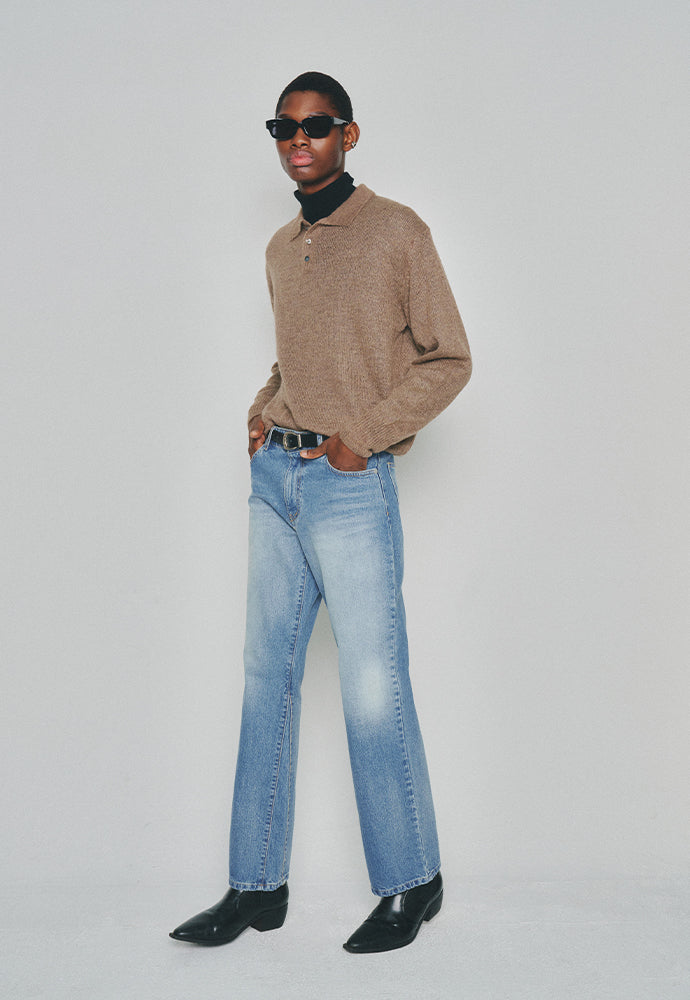 Tonywack - Italian Fabric Brushed Mohair Polo Knit (Mocha Brown) product image 4 | TRAB K-Fashion Australia