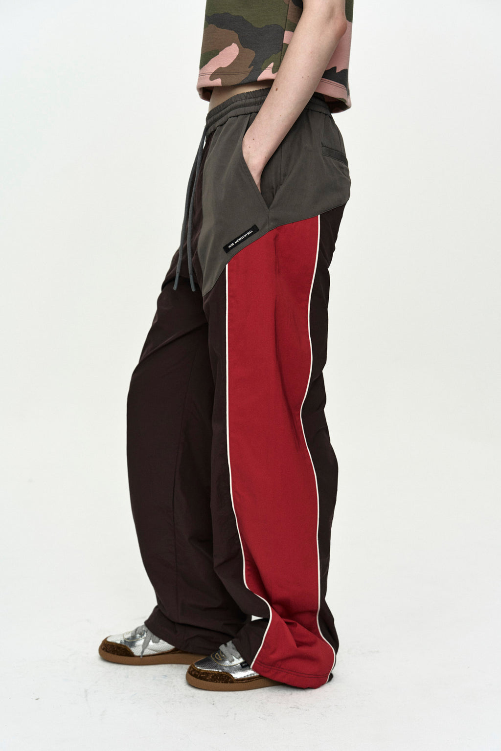 Andersson Bell - Unisex Color Block Nylon Track Pants (Red/Brown) product image 5 | TRAB K-Fashion Australia