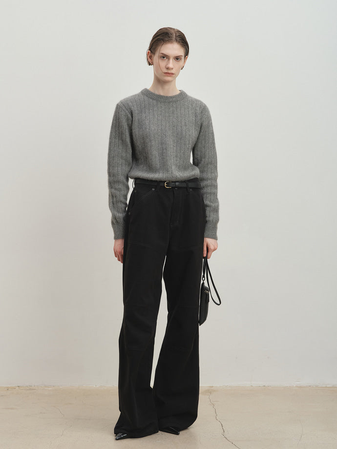 Tonywack - Wide-Leg Cotton Work Pants (Black) product image 1 | TRAB K-Fashion Australia