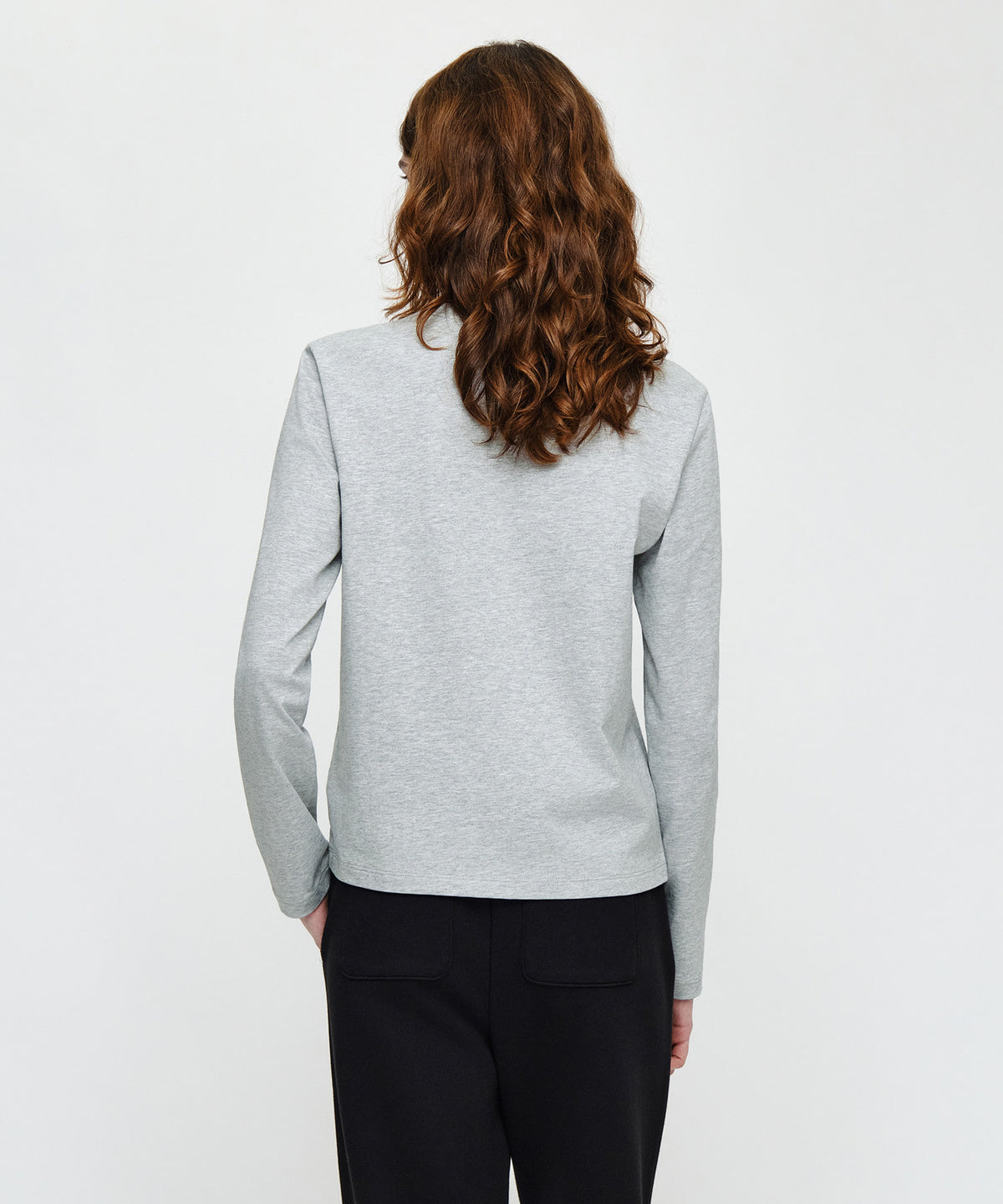 Marithe & Francois Girbaud - Small Classic Logo Long Sleeve Tee (Heather Gray) product image 3 | TRAB K-Fashion Australia