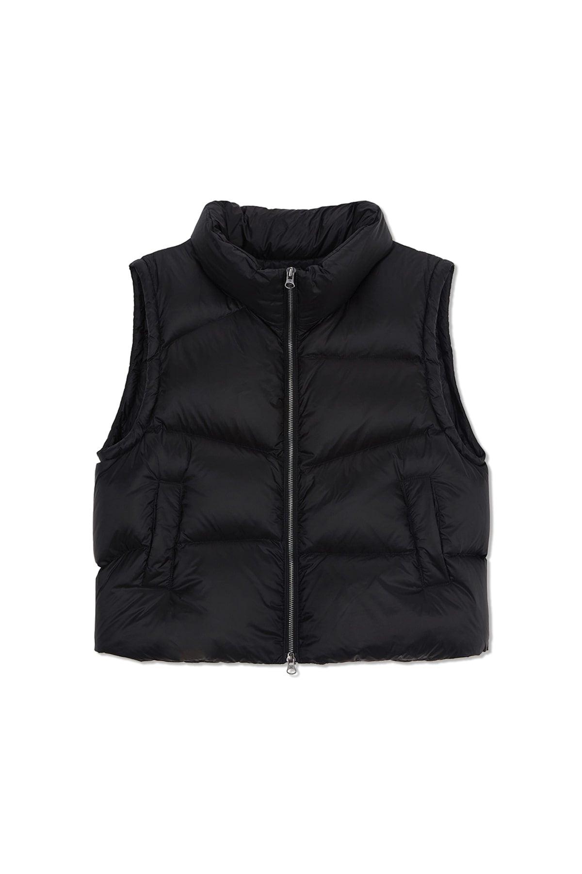 Matin Kim - Unbalance Quilted Down Vest (Black) product image 1 | TRAB K-Fashion Australia