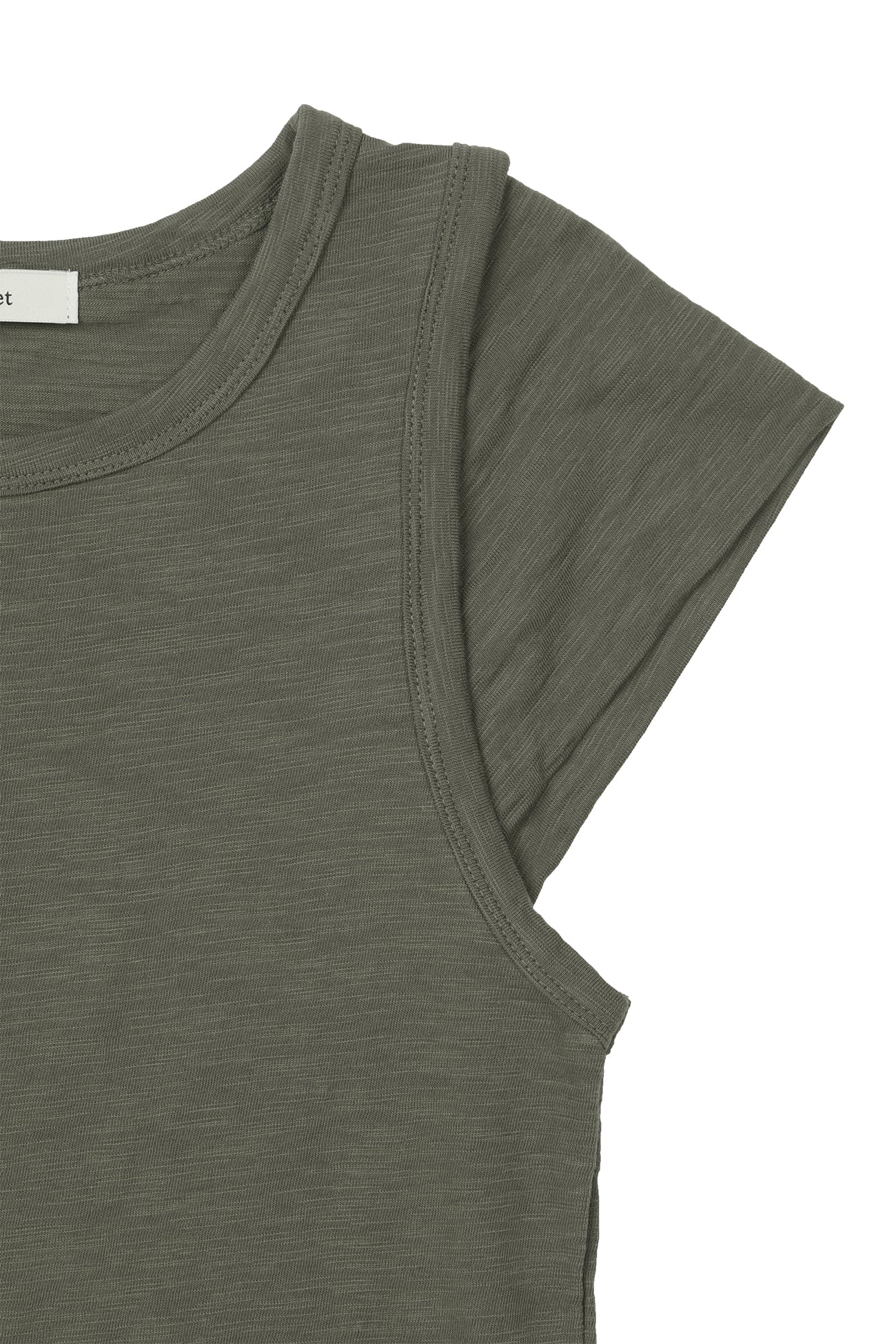Deinet - Slub Cap Sleeve T-Shirt (Khaki) product image 4 | TRAB K-Fashion Australia