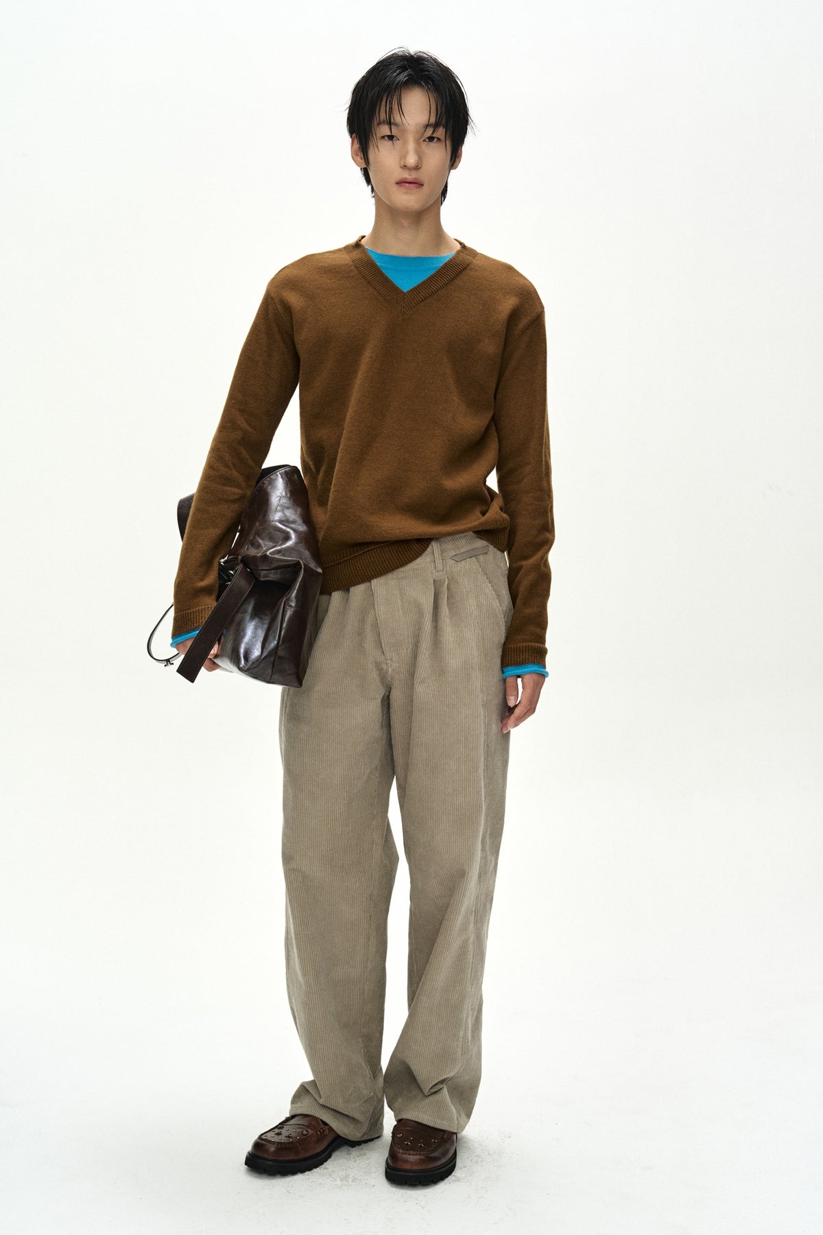 Andersson Bell - Crossover Wide-Leg Corduroy Trousers (Cream) product image 6 | TRAB K-Fashion Australia
