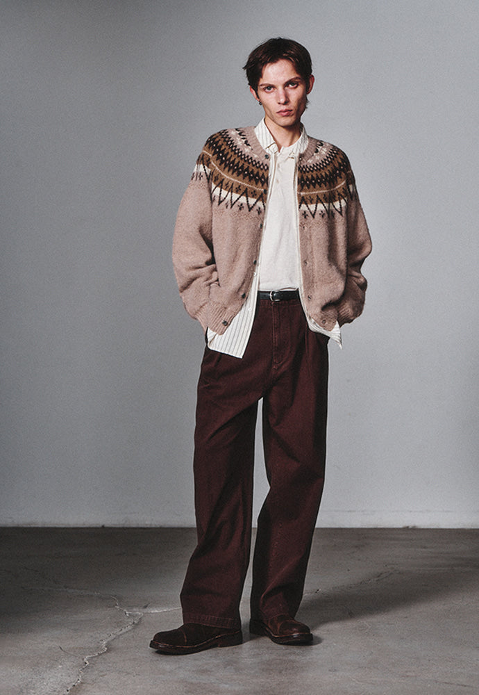 Art if acts - Fair Isle Mohair Cardigan (Wood) product image 4 | TRAB K-Fashion Australia
