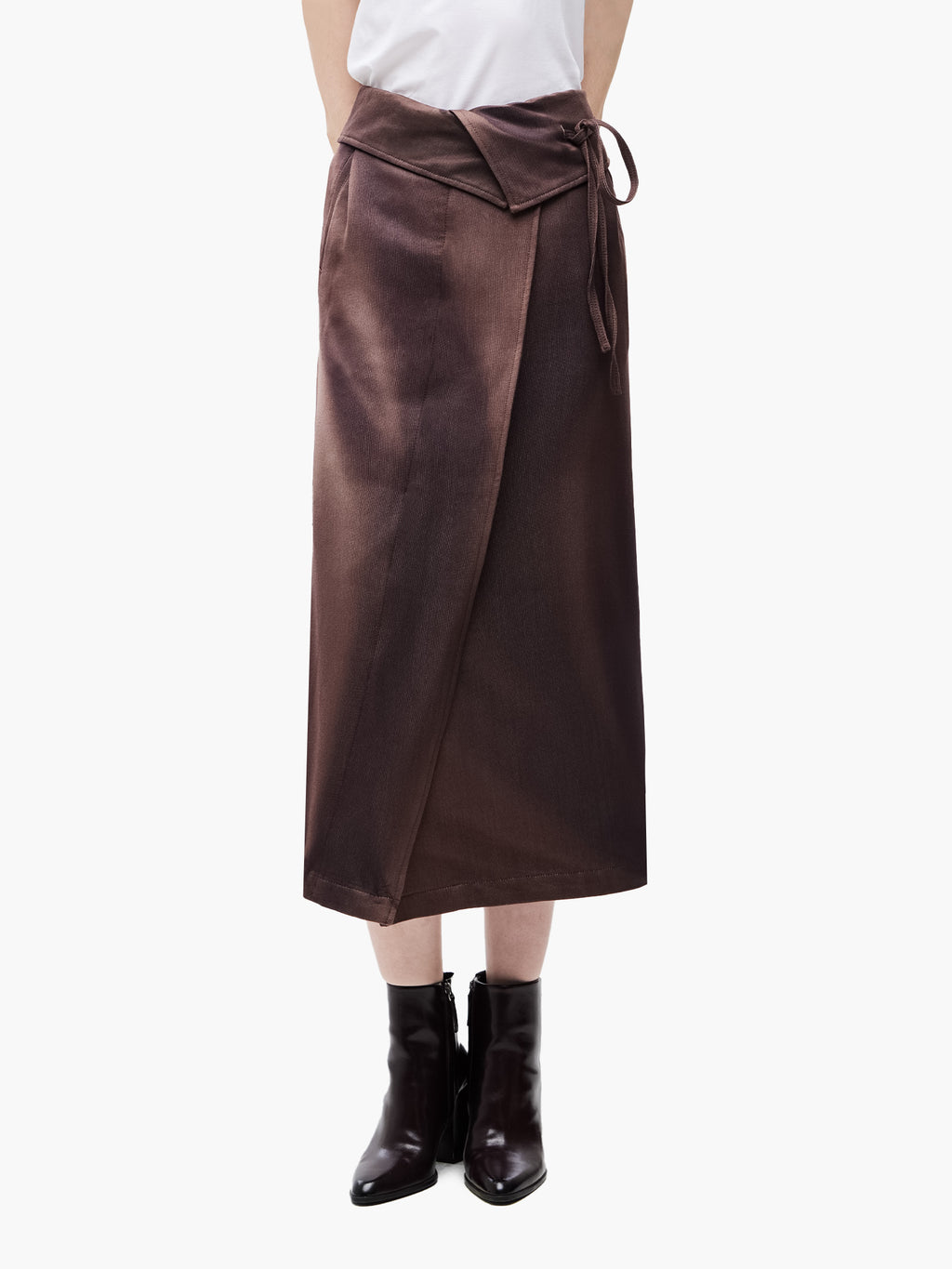 Jiyong Kim - Sun-Bleached Folded Wrap Skirt (Brown) product image 2 | TRAB K-Fashion Australia