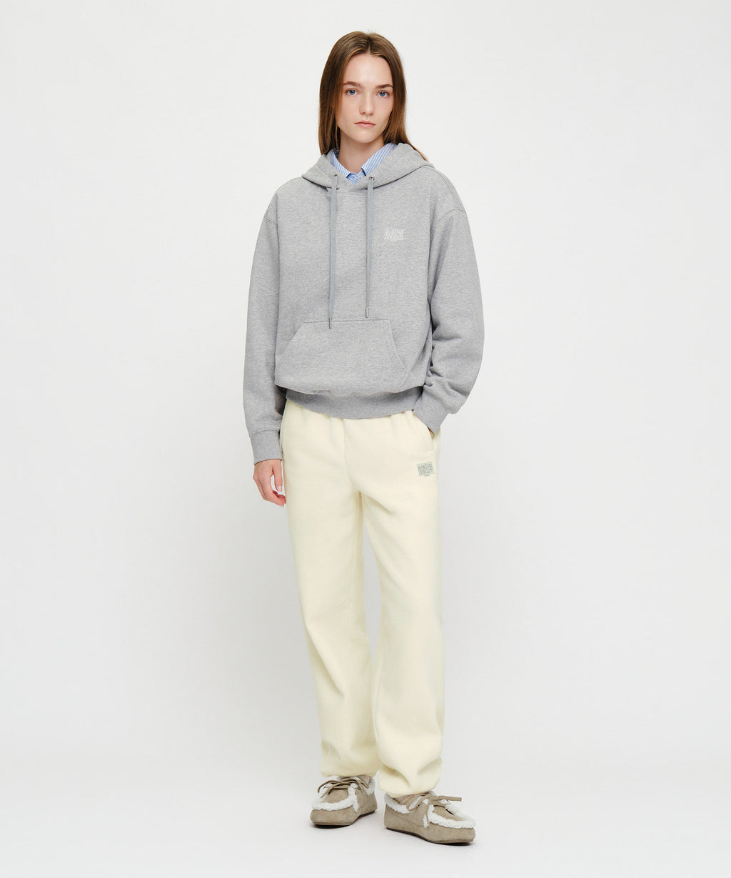 Marithe & Francois Girbaud - Small Classic Logo Oversized Hoodie (brushed) (Heather Gray) product image 4 | TRAB K-Fashion Australia