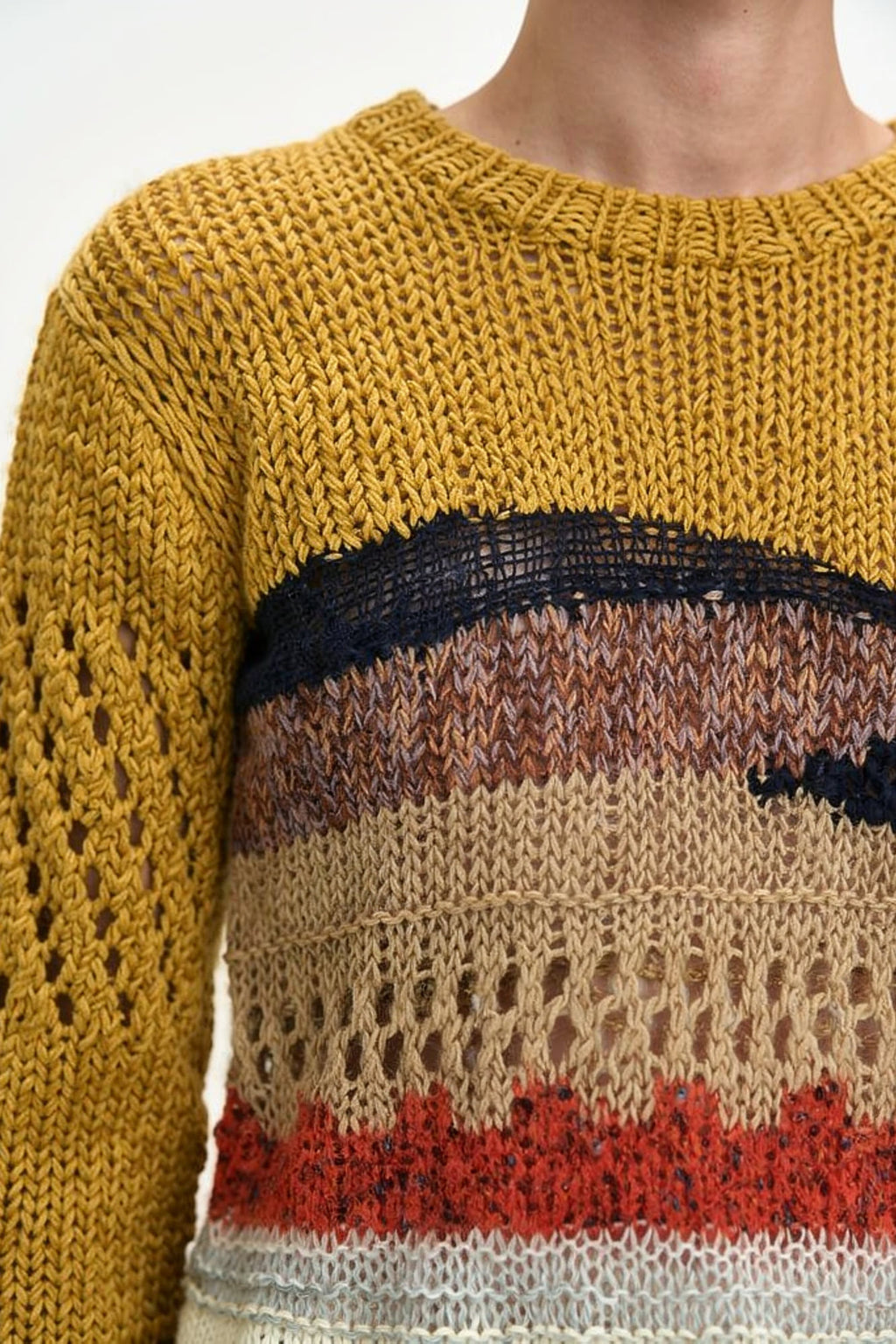 Andersson Bell - Yellow Hand-Crocheted Crew-Neck Sweater (Yellow) product image 4 | TRAB K-Fashion Australia