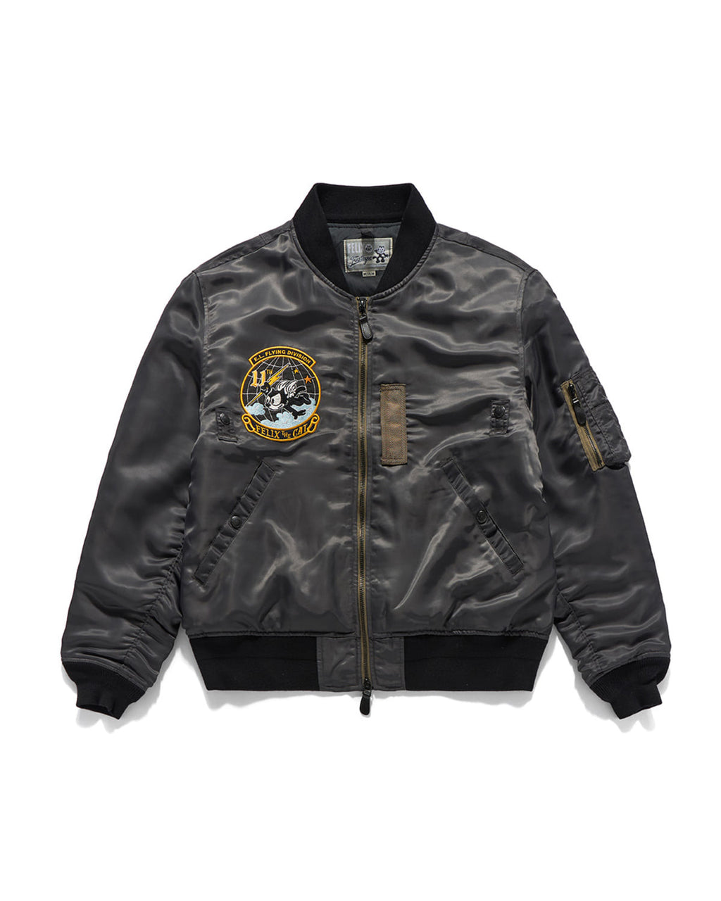 Eastlogue - Angel Felix Embroidery Flight Ma-1 Jumper (Charcoal) product image 2 | TRAB K-Fashion Australia